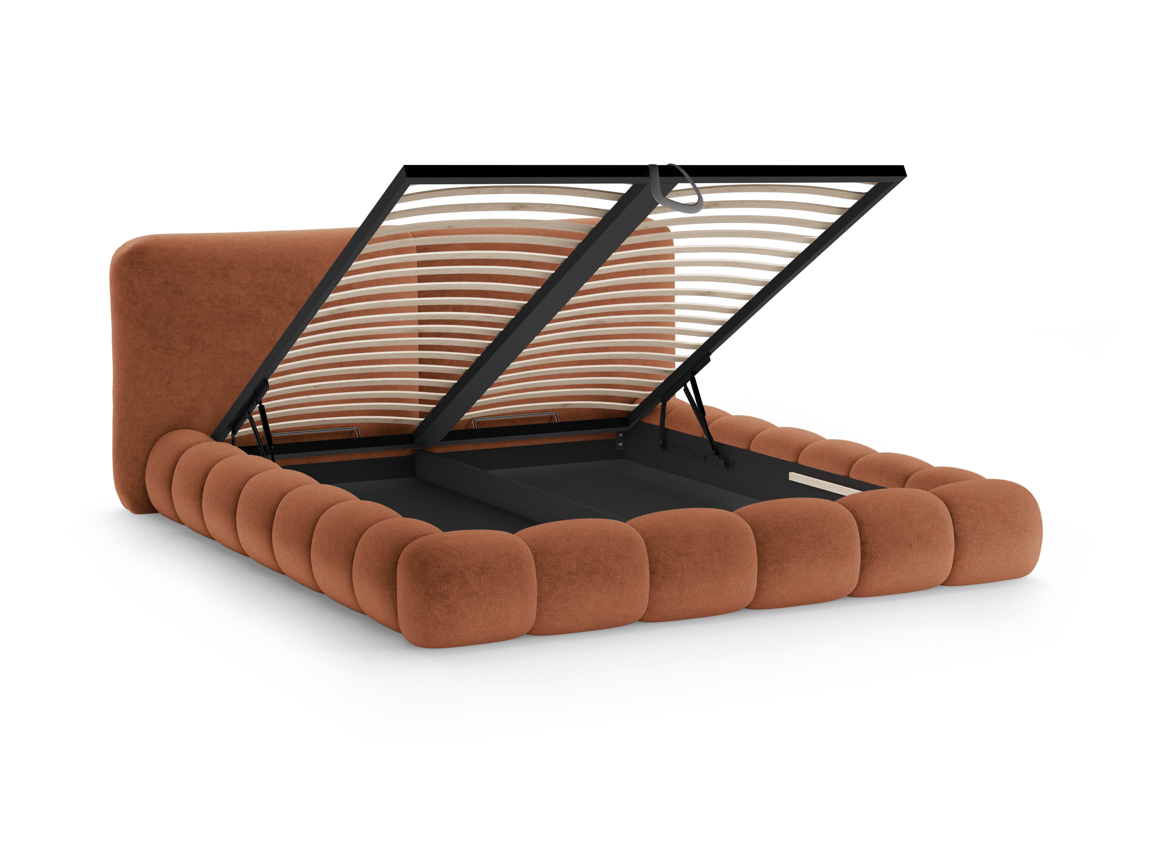 Bett SOLANGE terrakotta Chenille