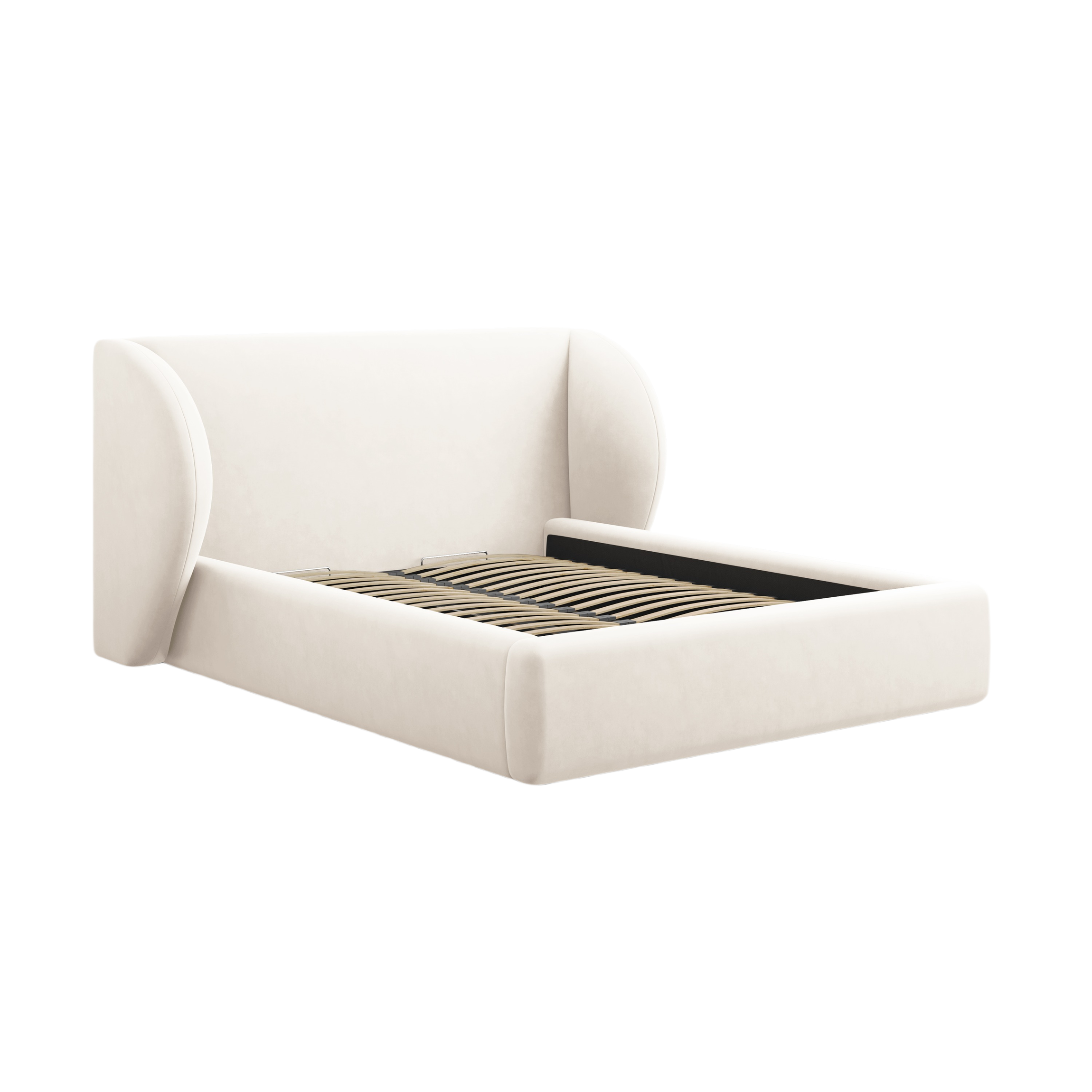 Łóżko aksamitne MILEY beżowy