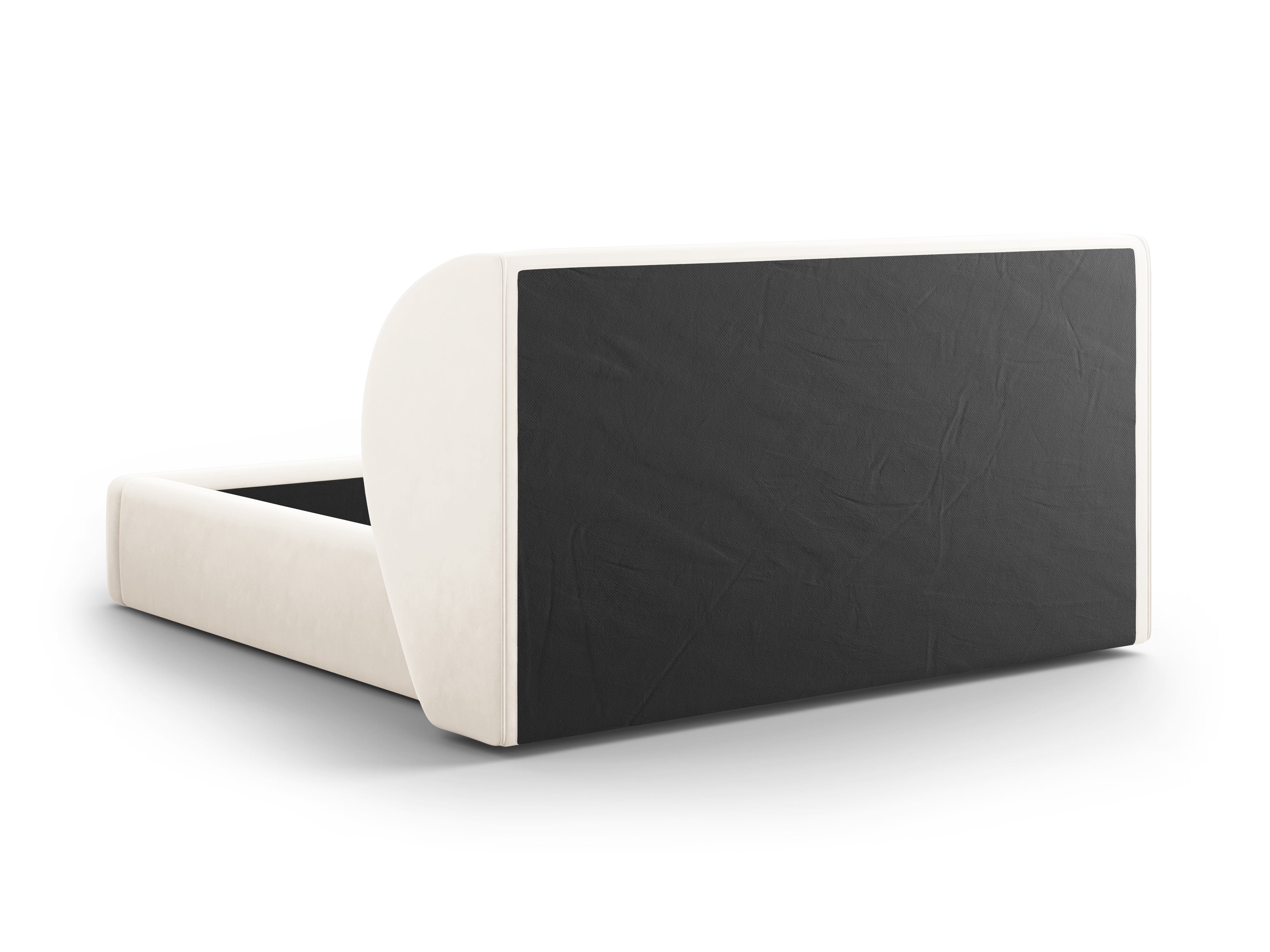 Łóżko aksamitne z pojemnikiem na pościel MILEY beżowy Micadoni Eye on Design