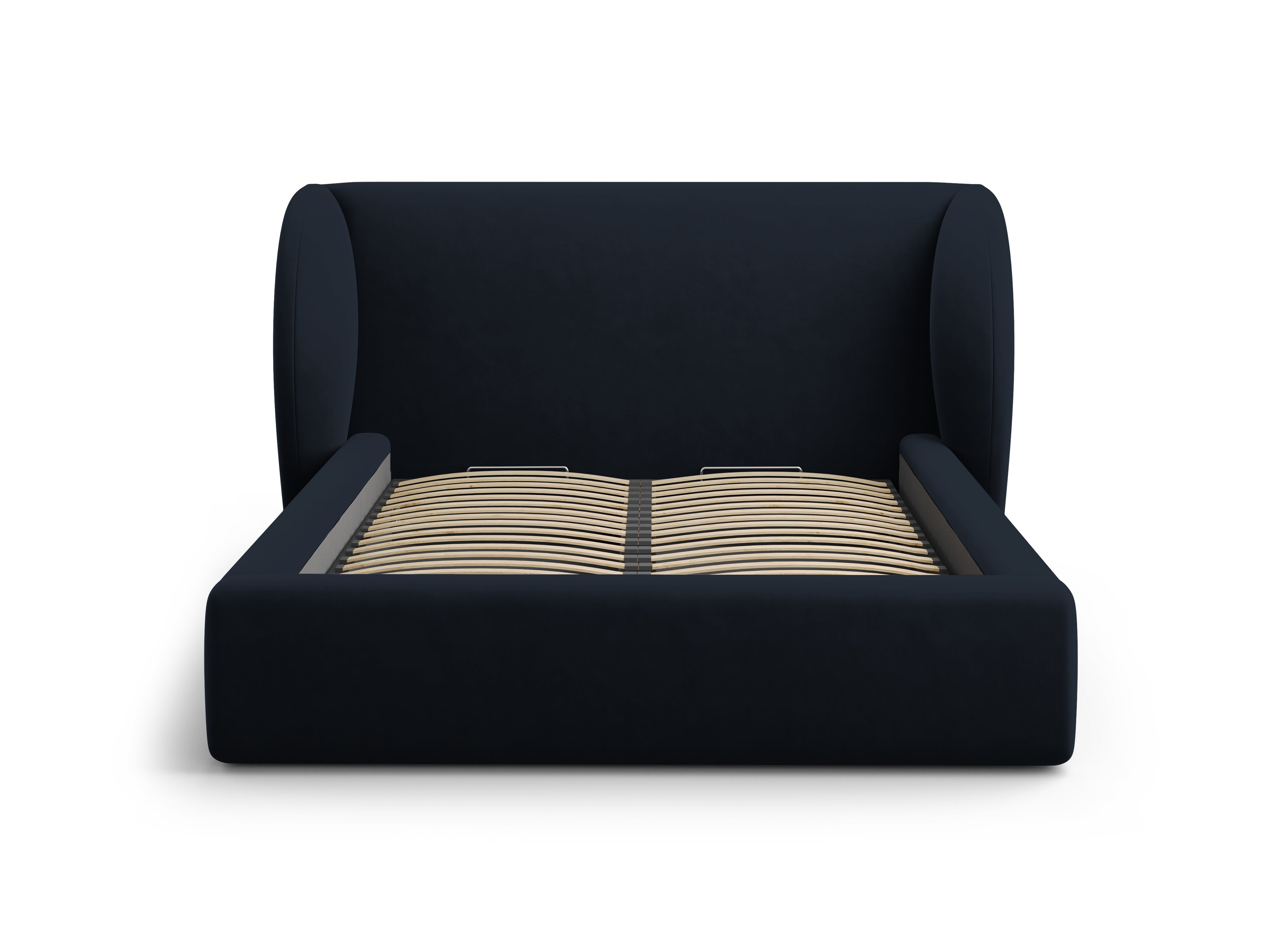 Łóżko aksamitne z pojemnikiem na pościel MILEY ciemnoniebieski Micadoni Eye on Design