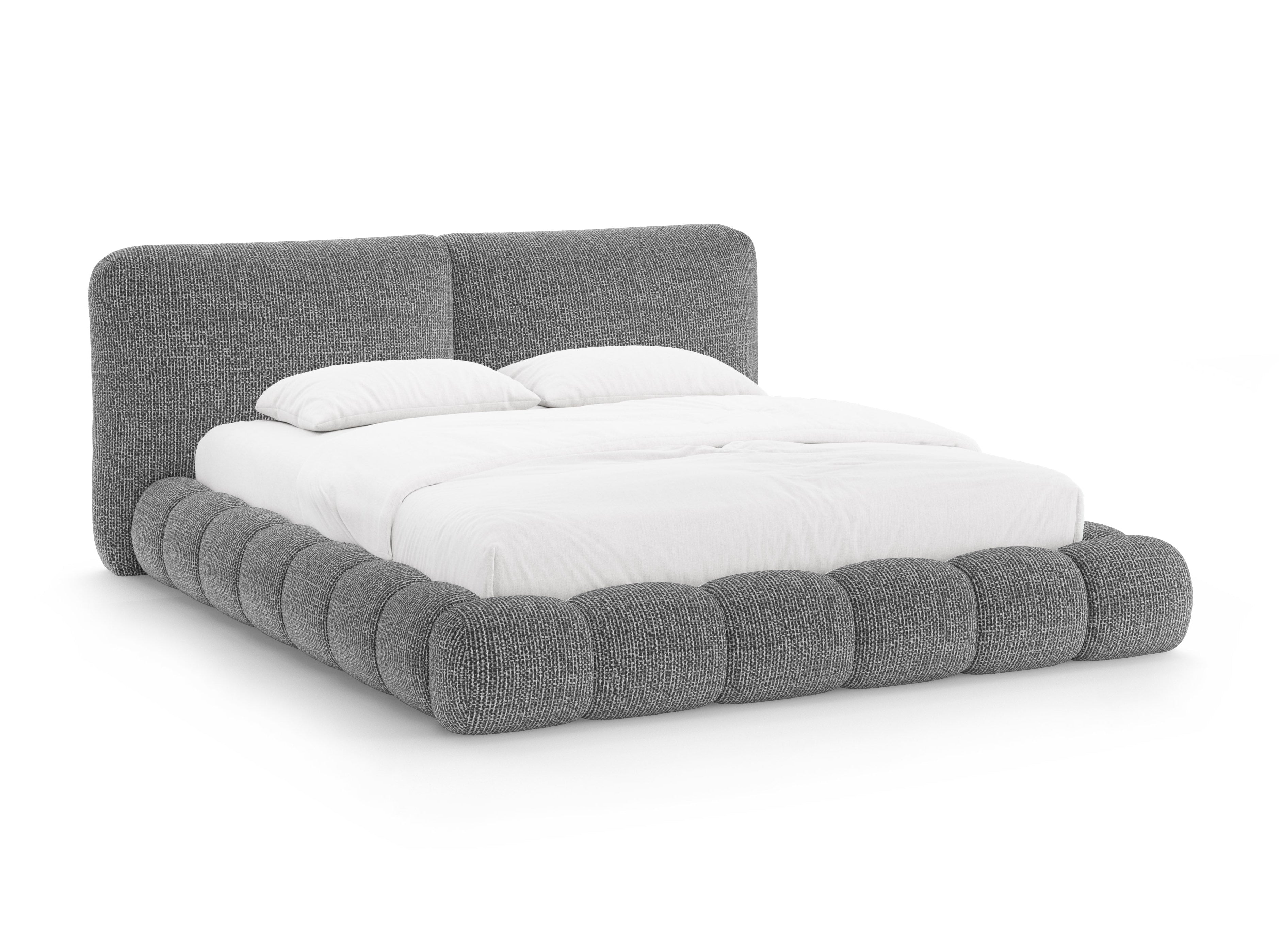 Bett SOLANGE dunkelgrau meliert