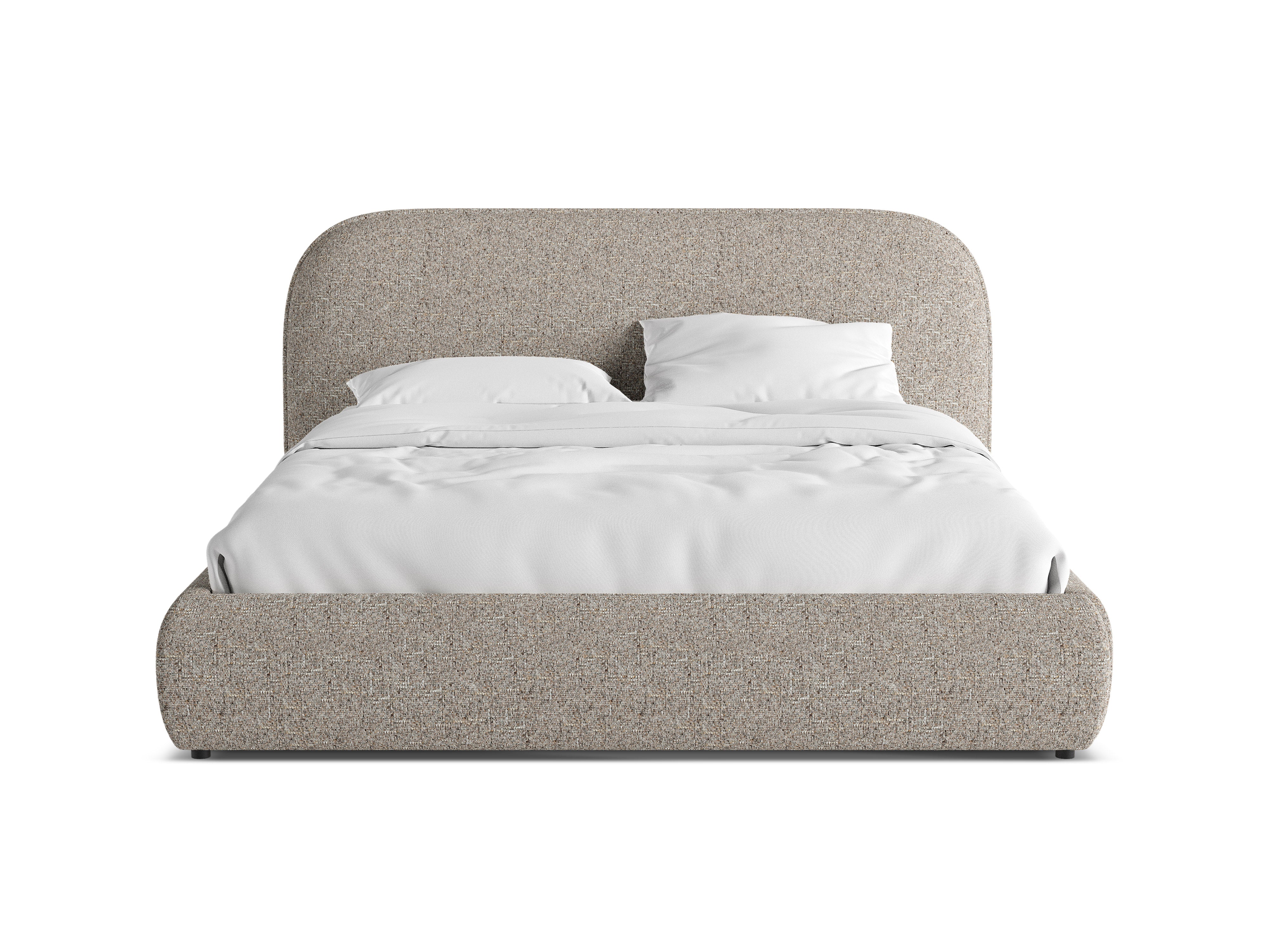MURADA Bed in Brown-Gray Mélange Chenille