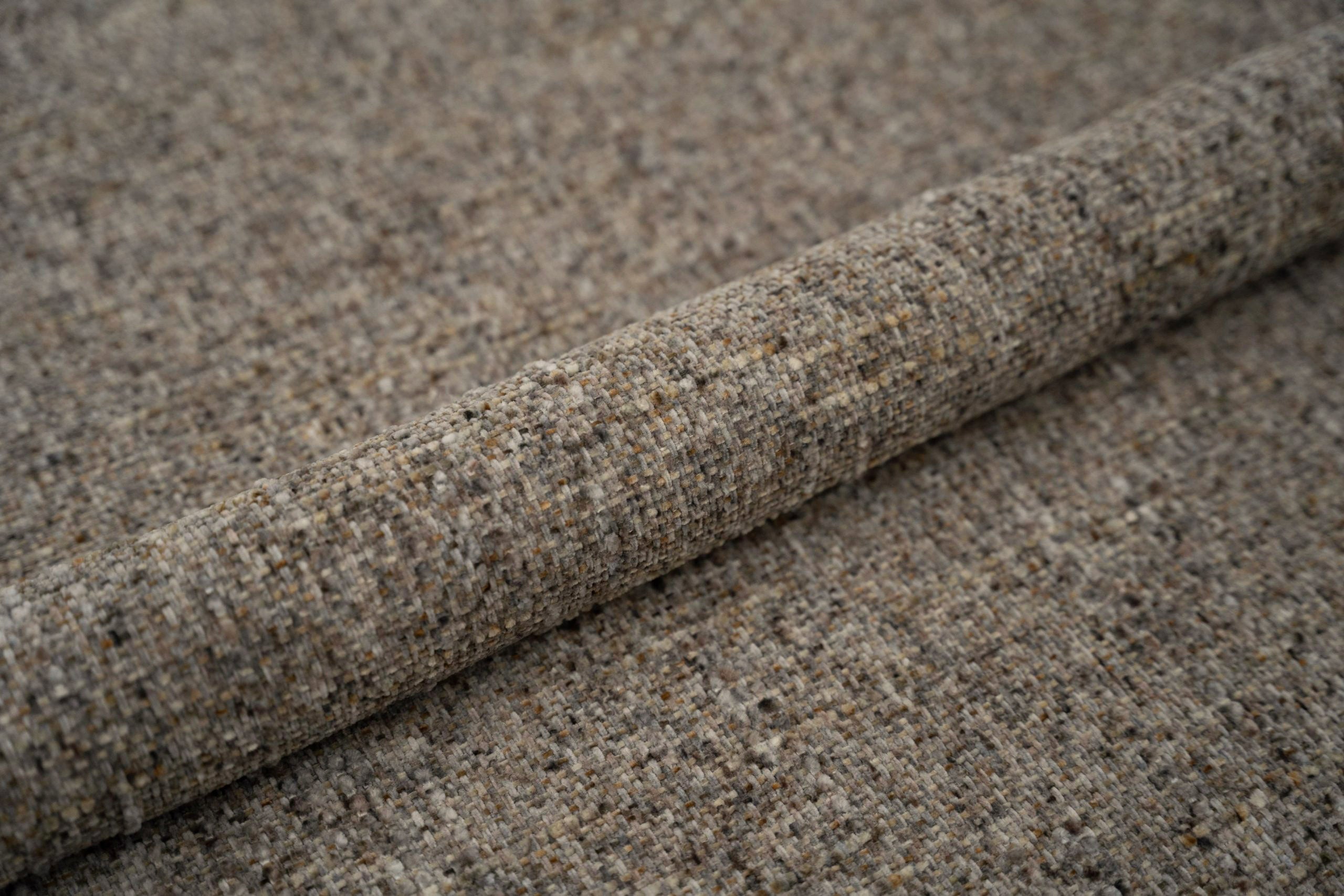 MURADA Bed in Brown-Gray Mélange Chenille