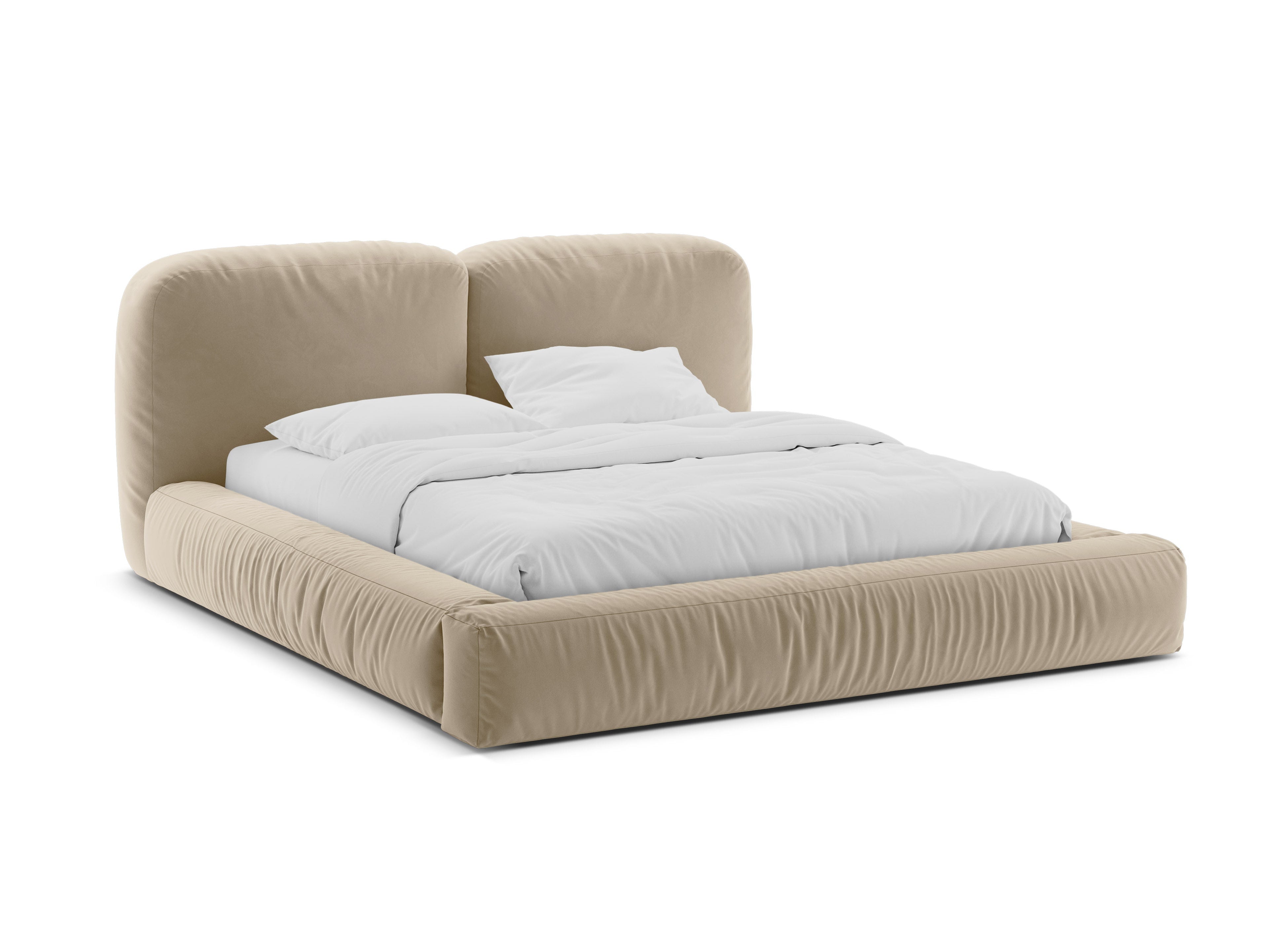 Velvet Bed MARTINA light beige