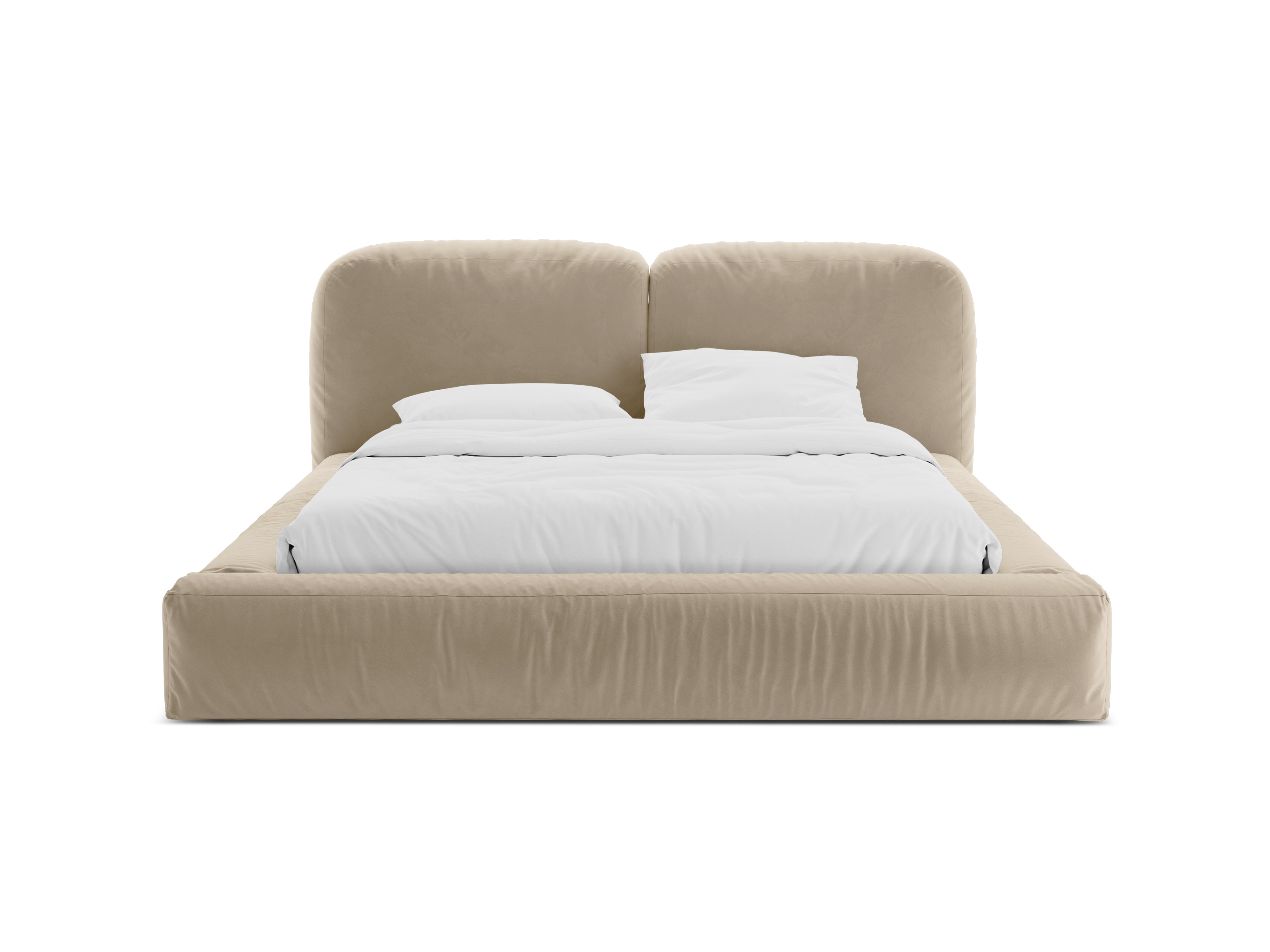 Velvet Bed MARTINA light beige