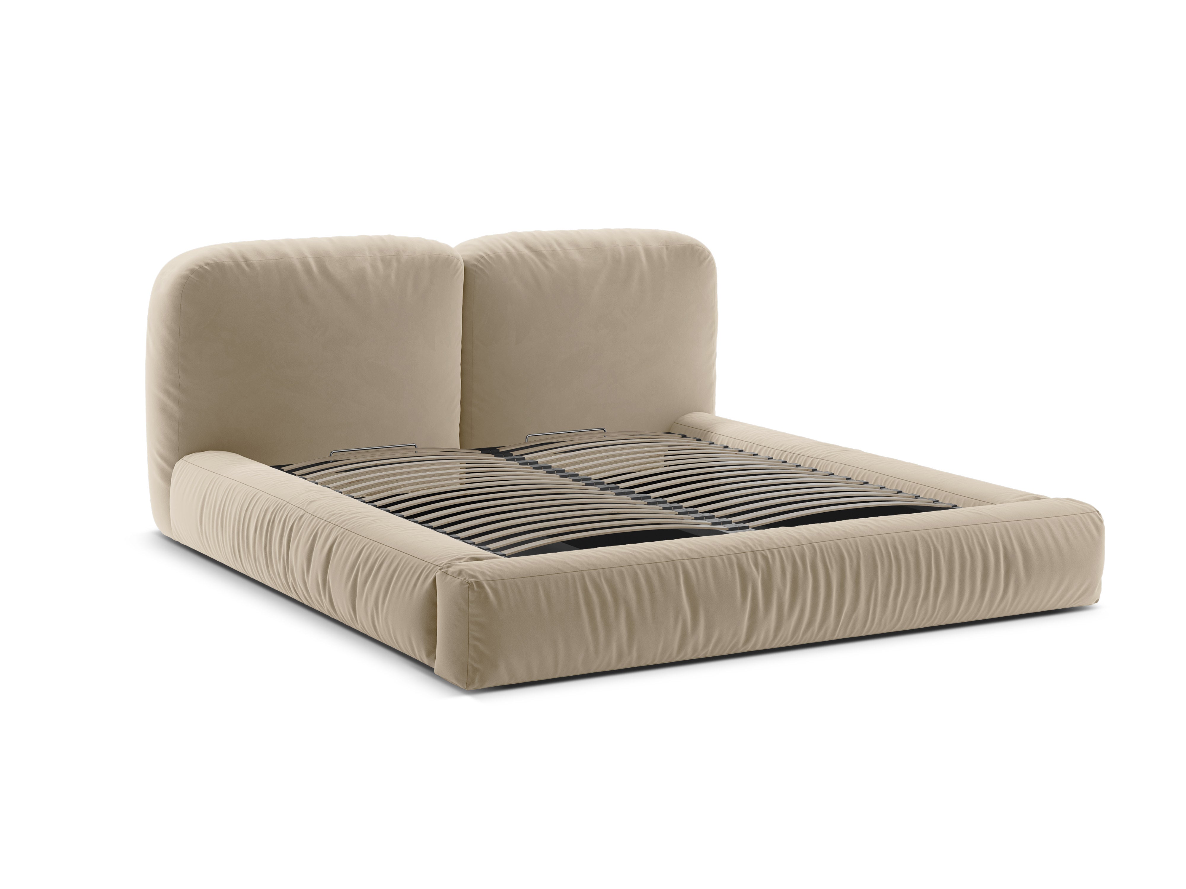 Velvet Bed MARTINA light beige