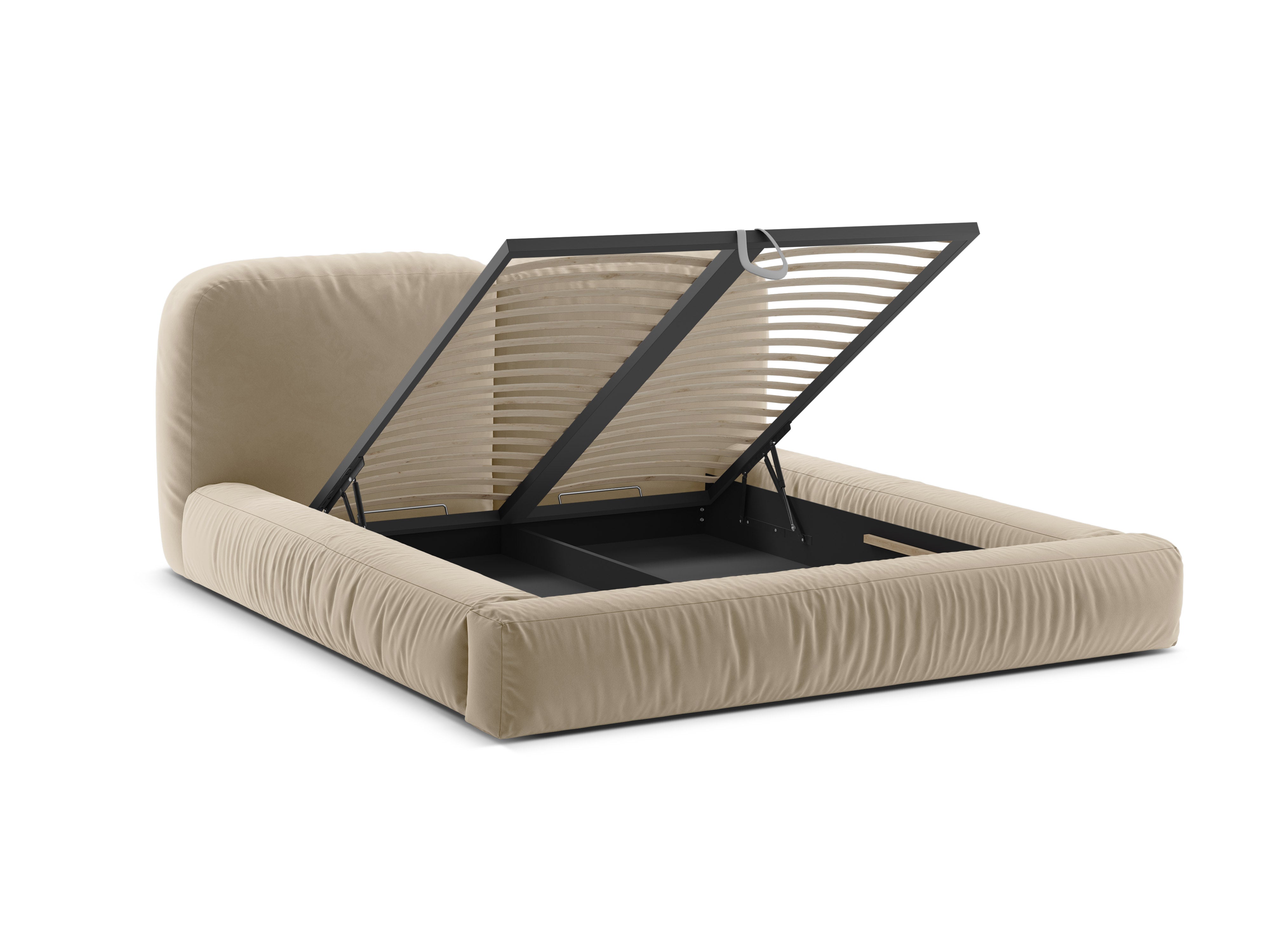 Velvet Bed MARTINA light beige
