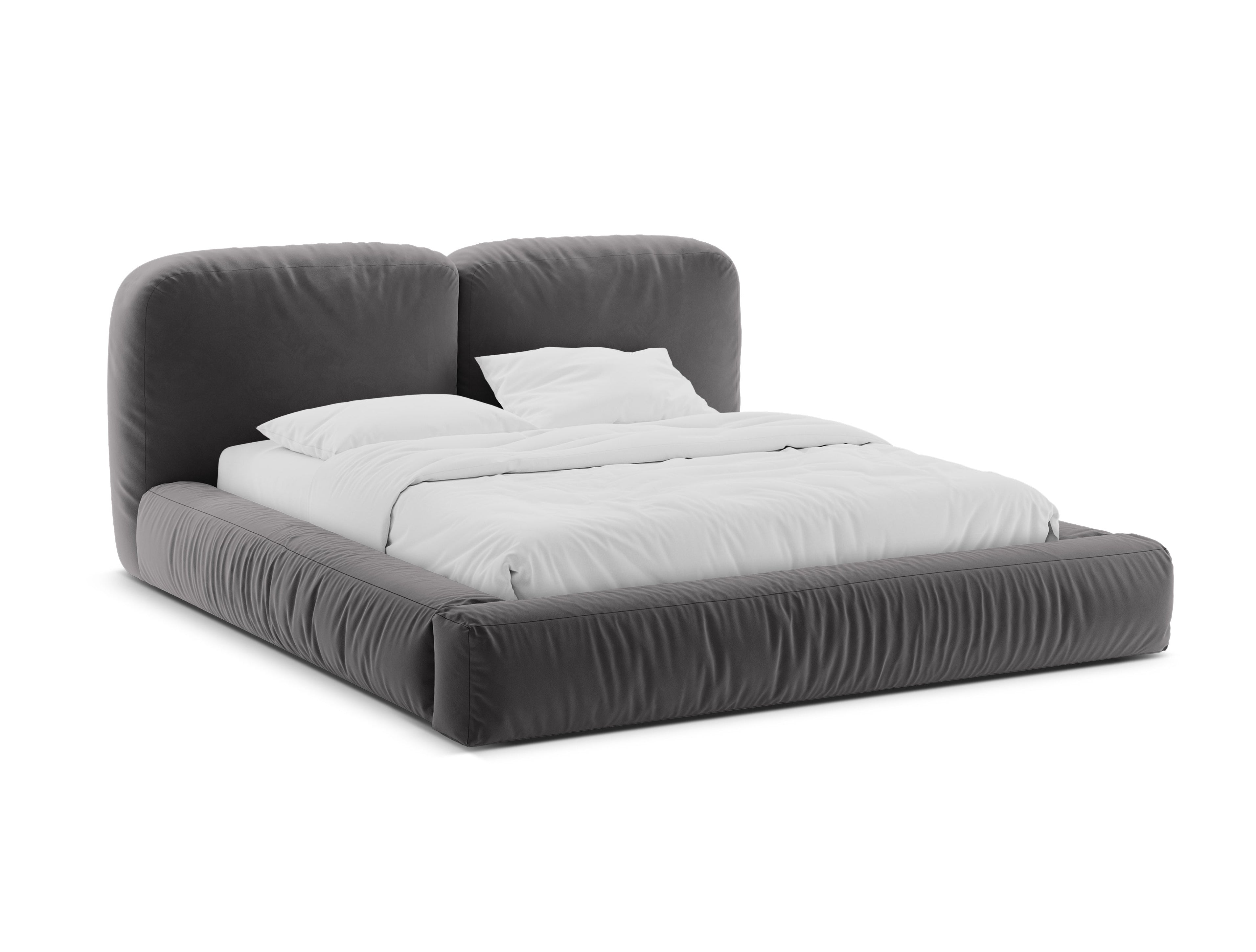 MARTINA Velvet Bed Gray