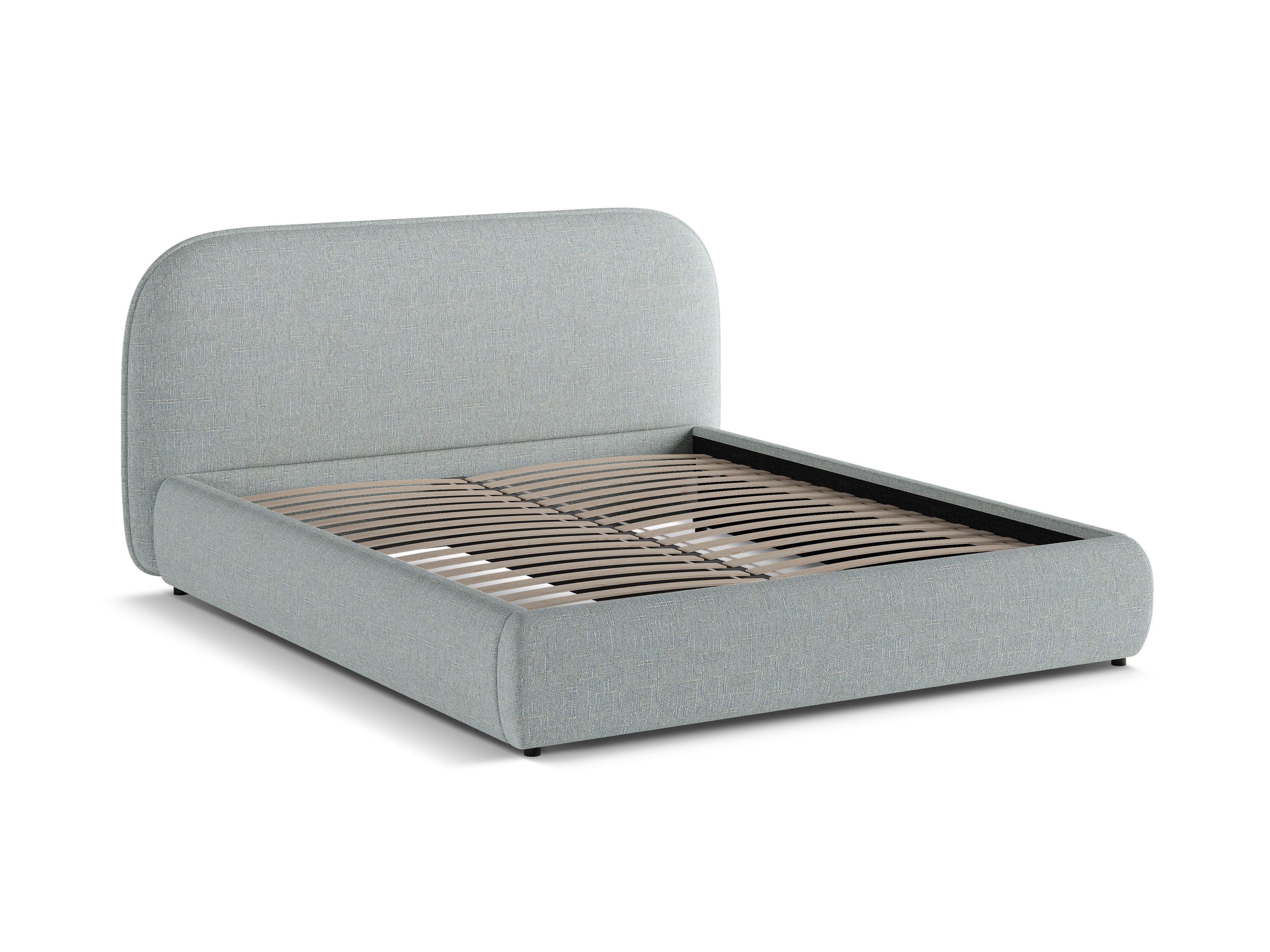 Bett MURADA satinblaues Chenille