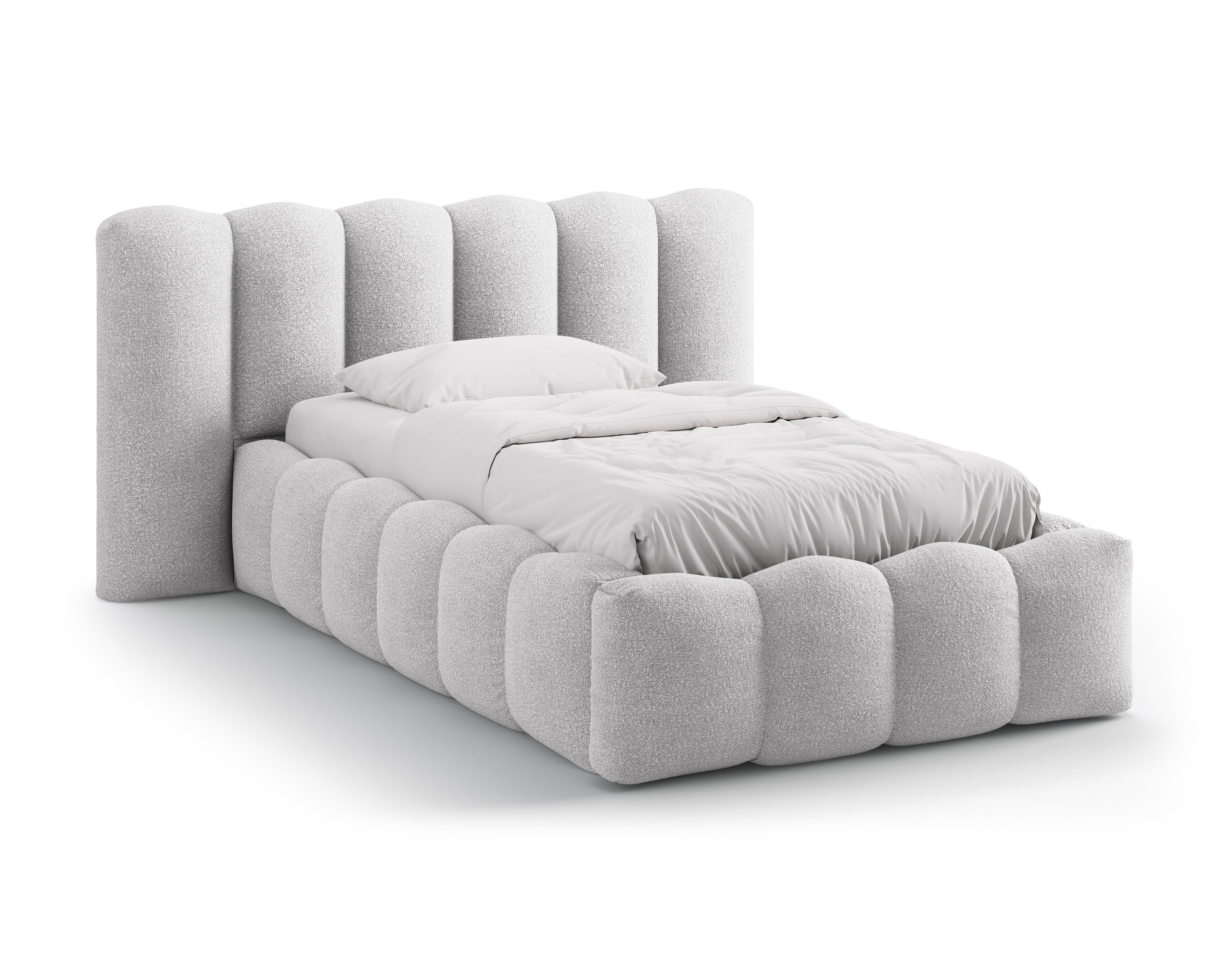 Łóżko LUPINE jasny szary boucle