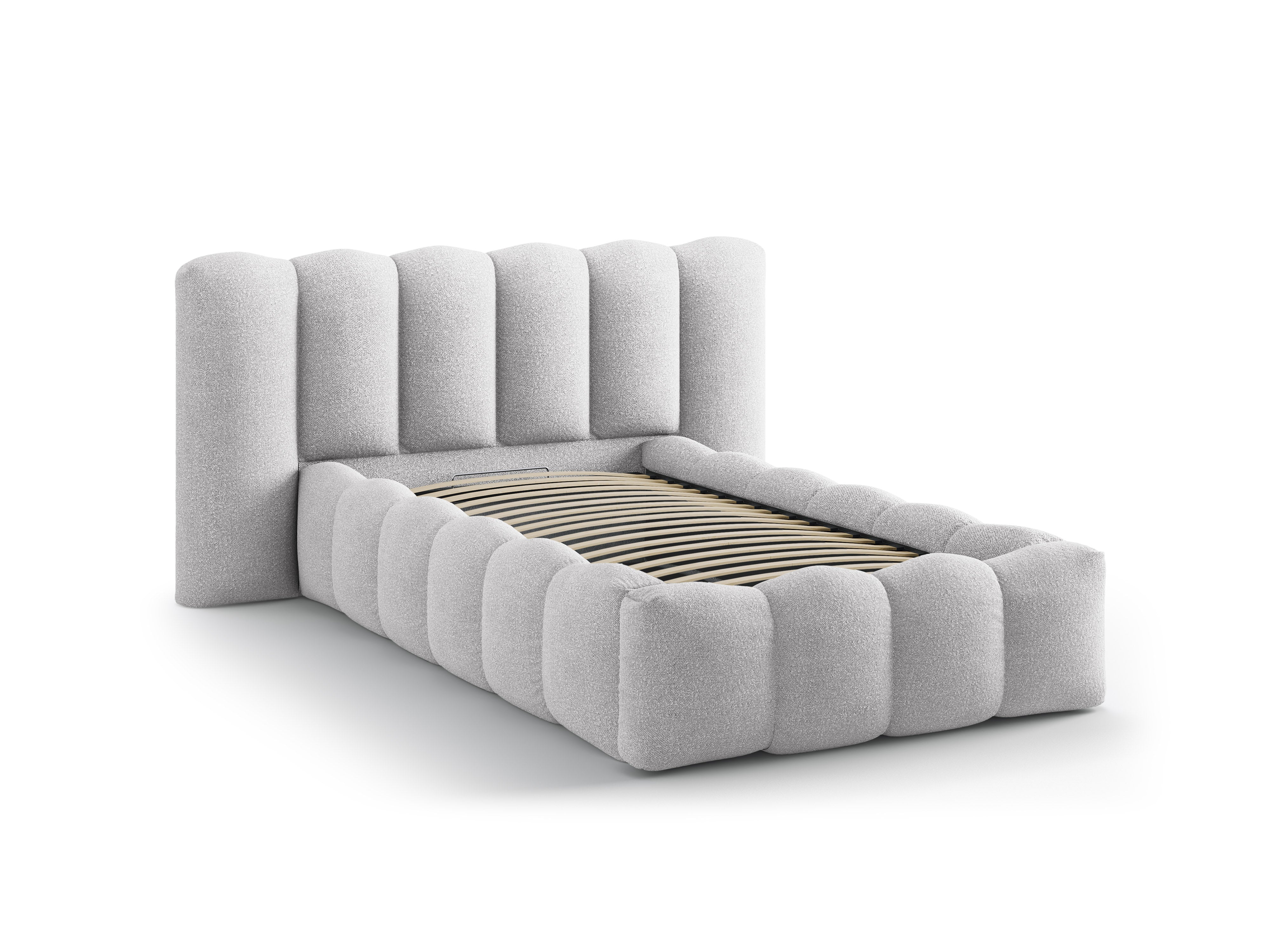 Łóżko LUPINE jasny szary boucle