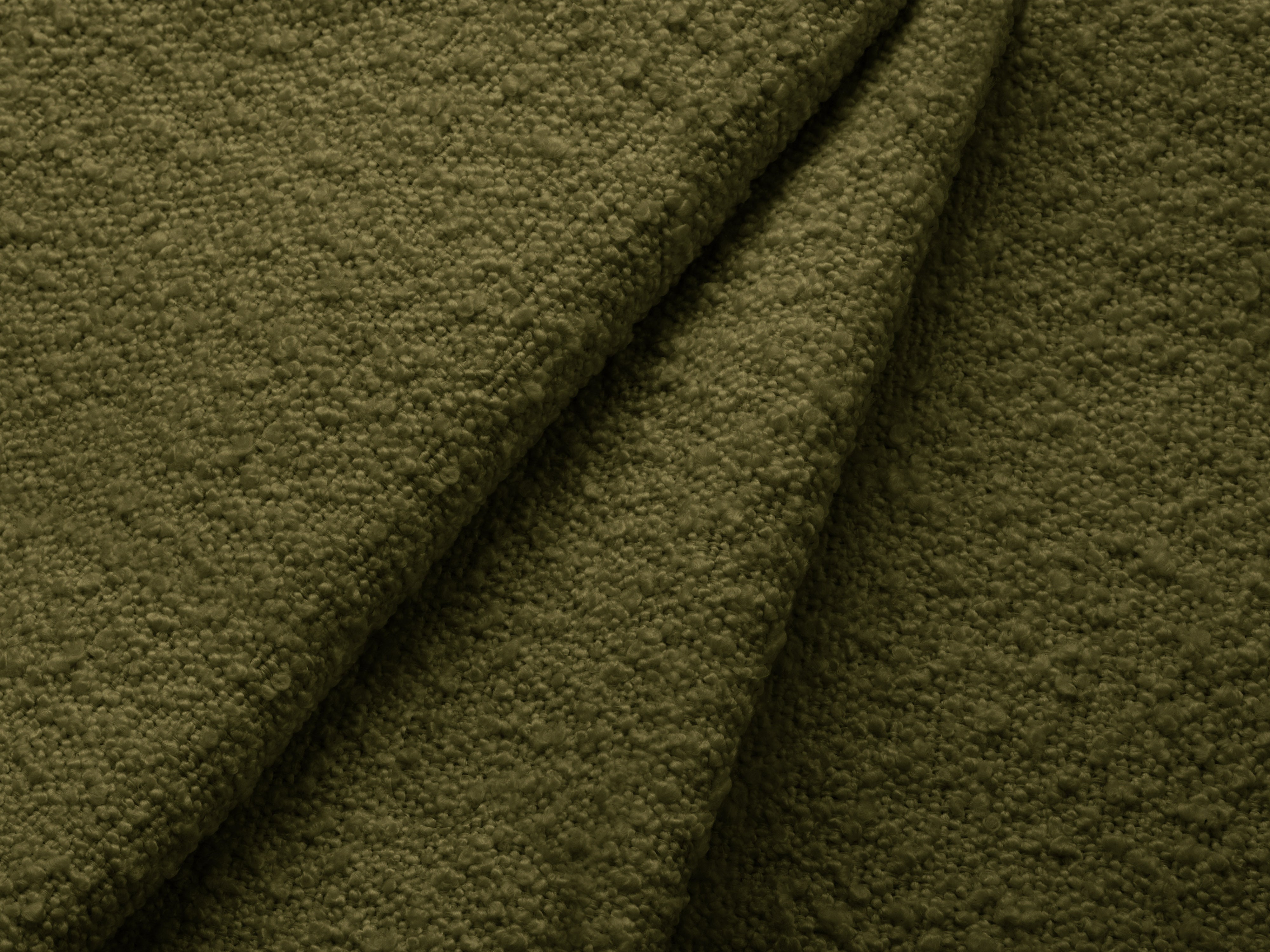 Bett LUPINE dunkles olivgrünes Boucle