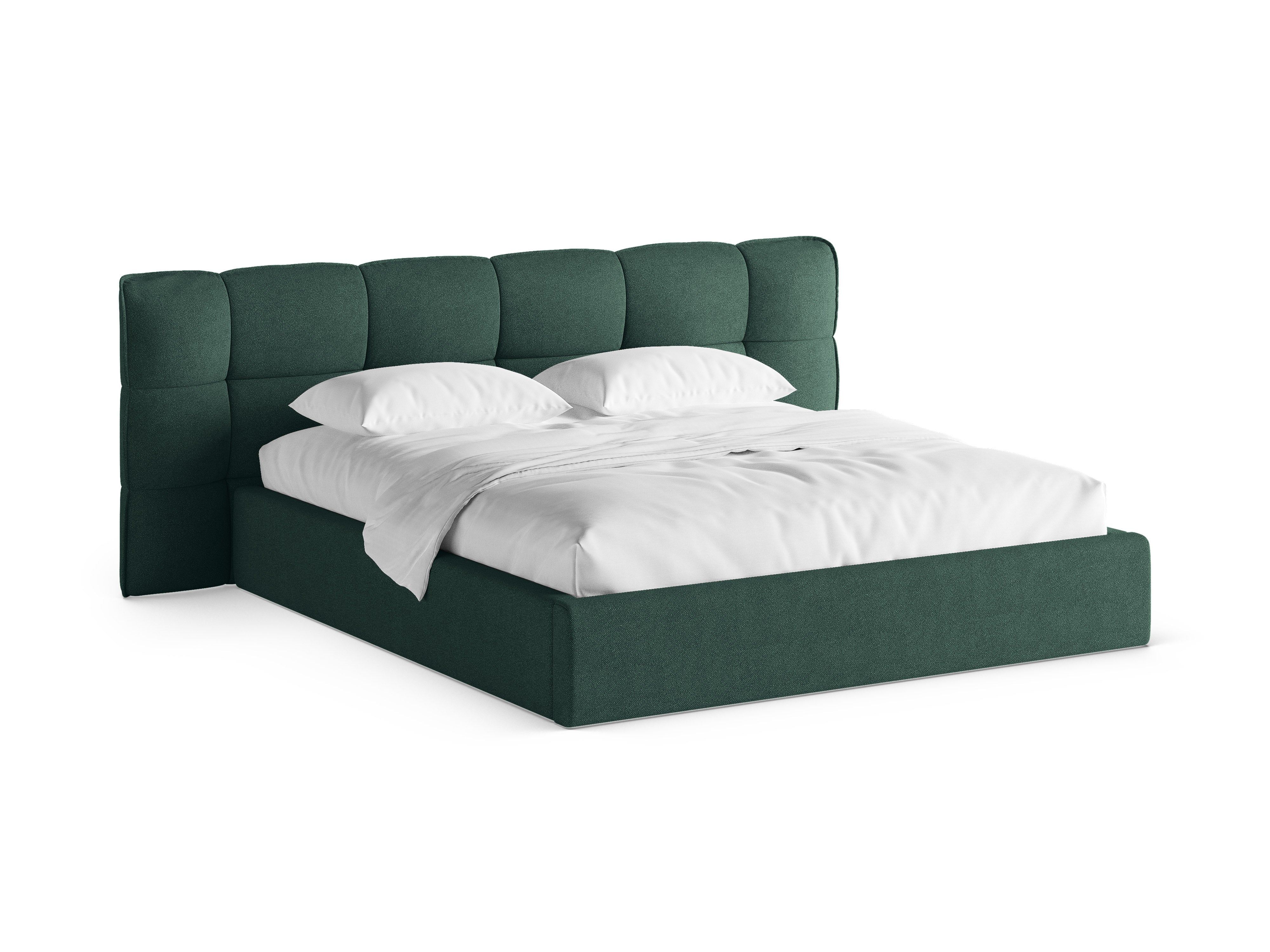 ERIC Bed with Storage in Green Boucle