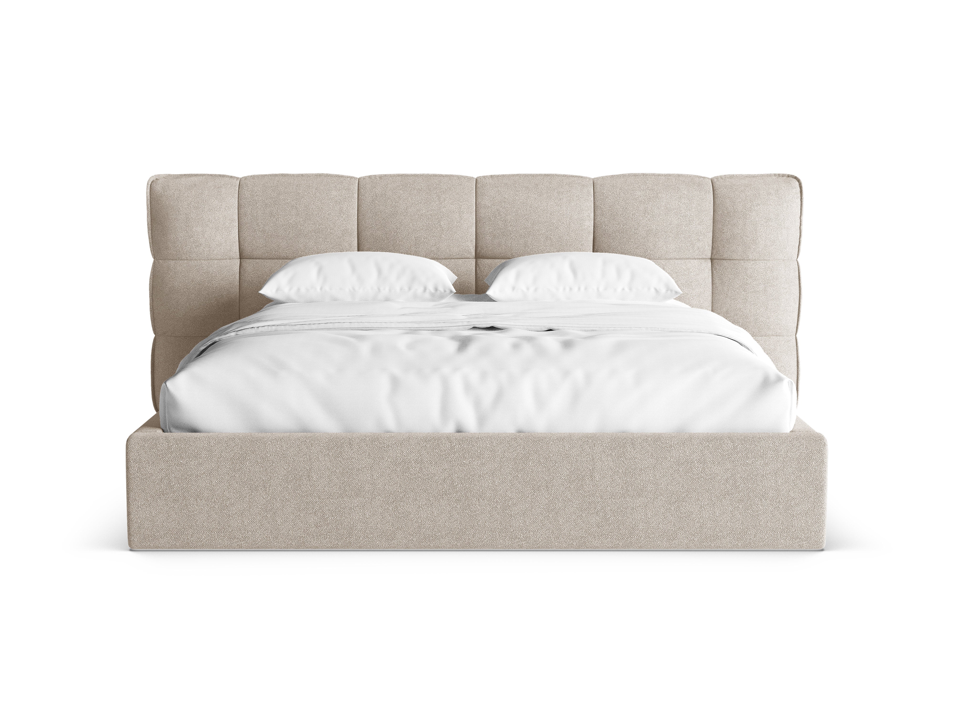 ERIC Bed with Storage in Dark Beige Boucle