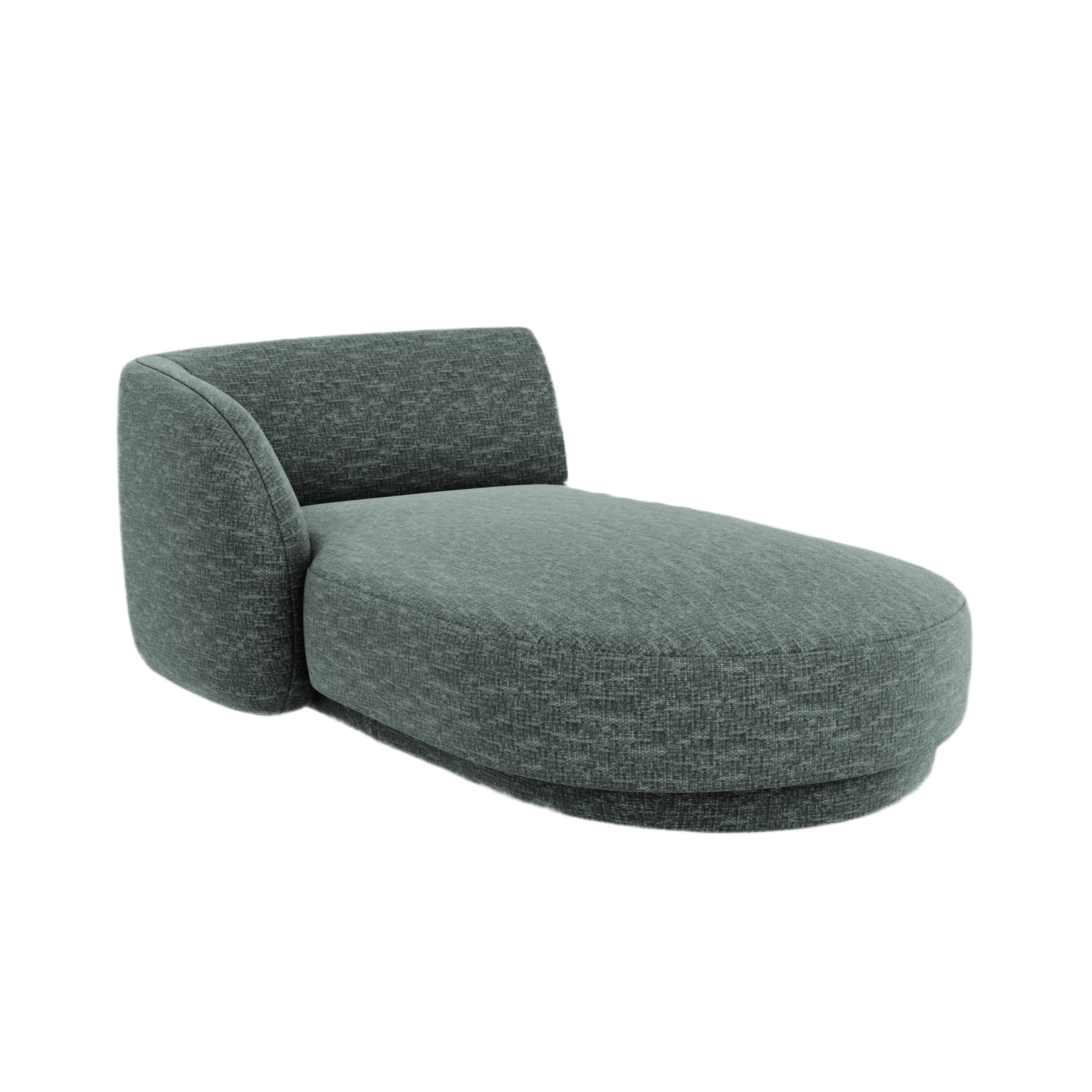 Left-sided chaise longue MILEY petrol blue silky chenille