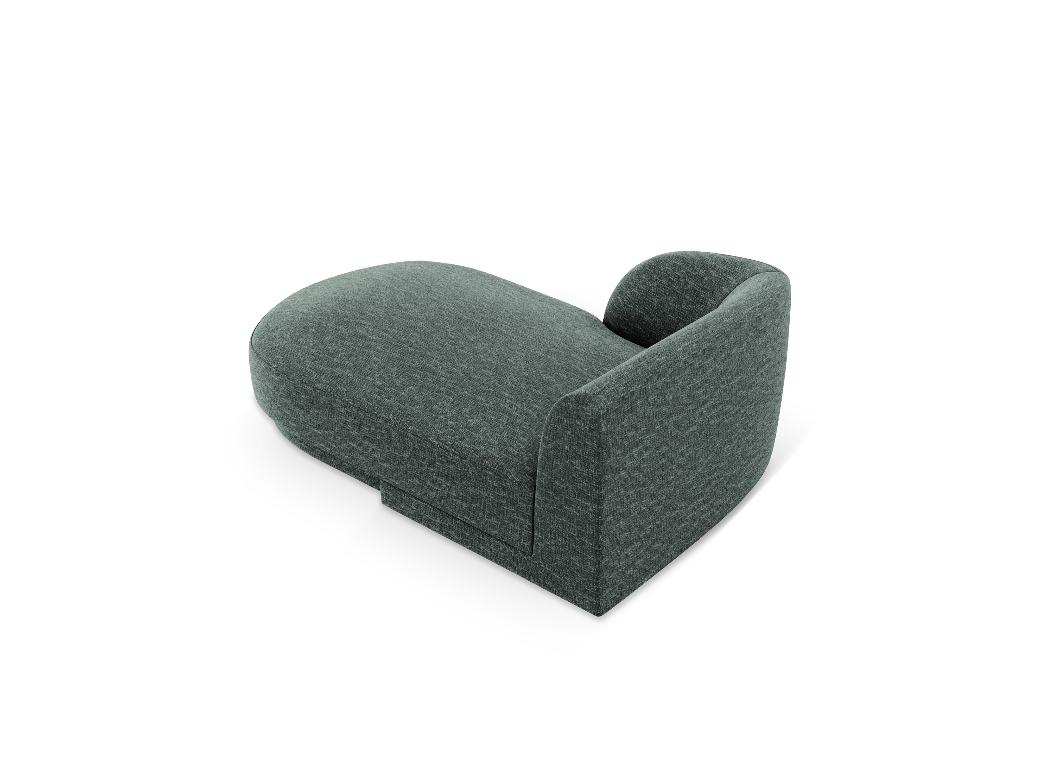 Left-sided chaise longue MILEY petrol blue silky chenille