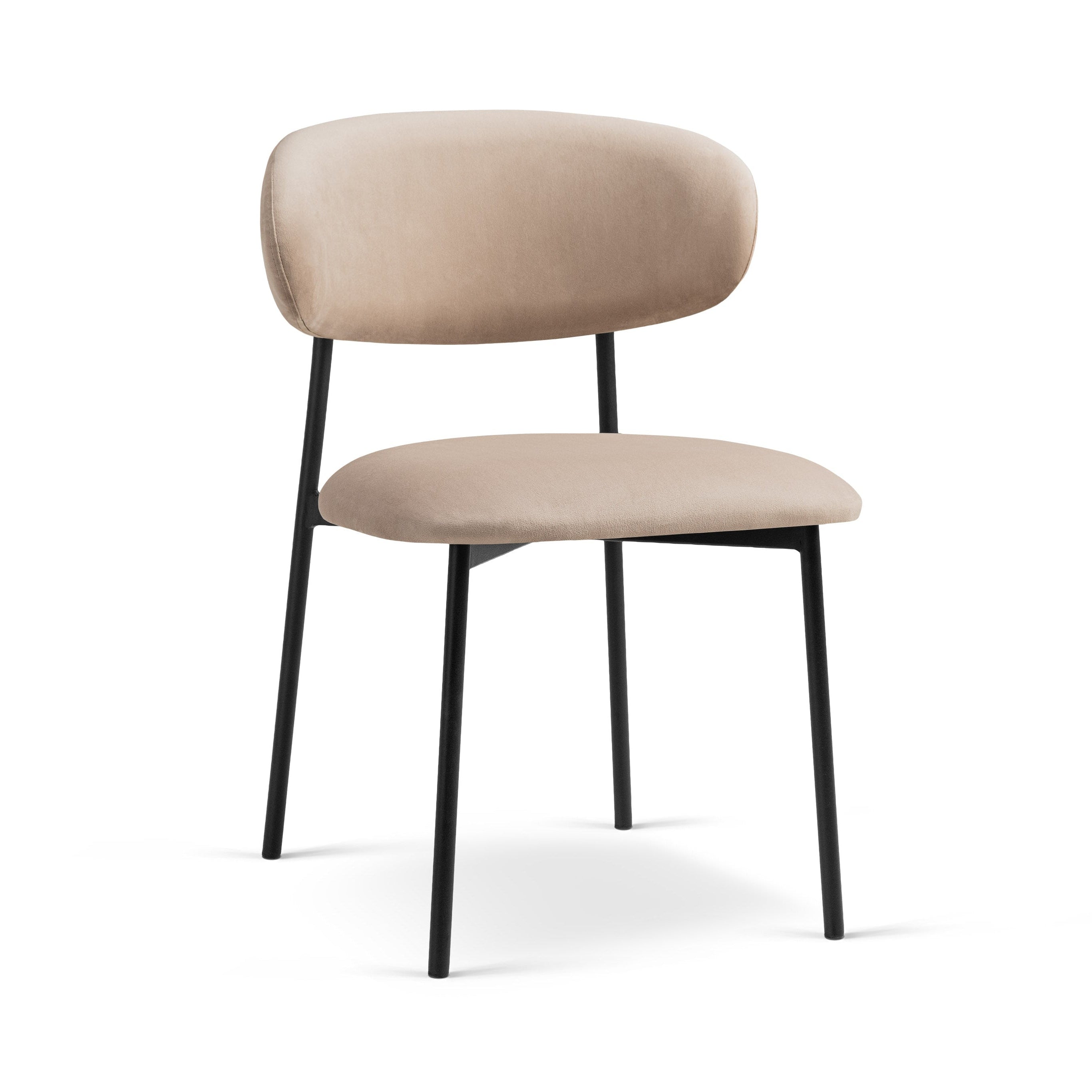 Stuhl NINA mandelbeige Samt