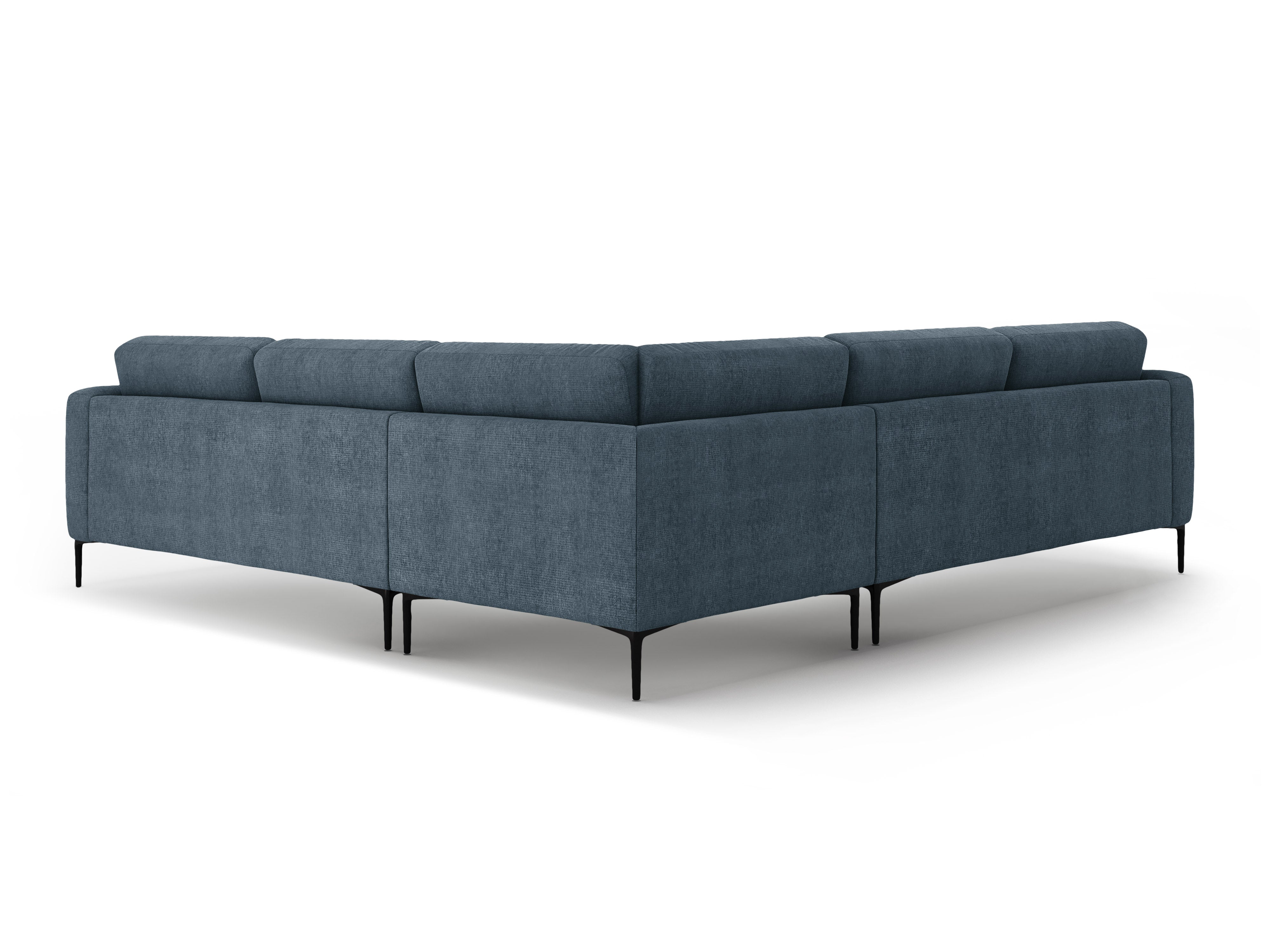 Symmetrical Corner Sofa BEMY Dark Blue Chenille