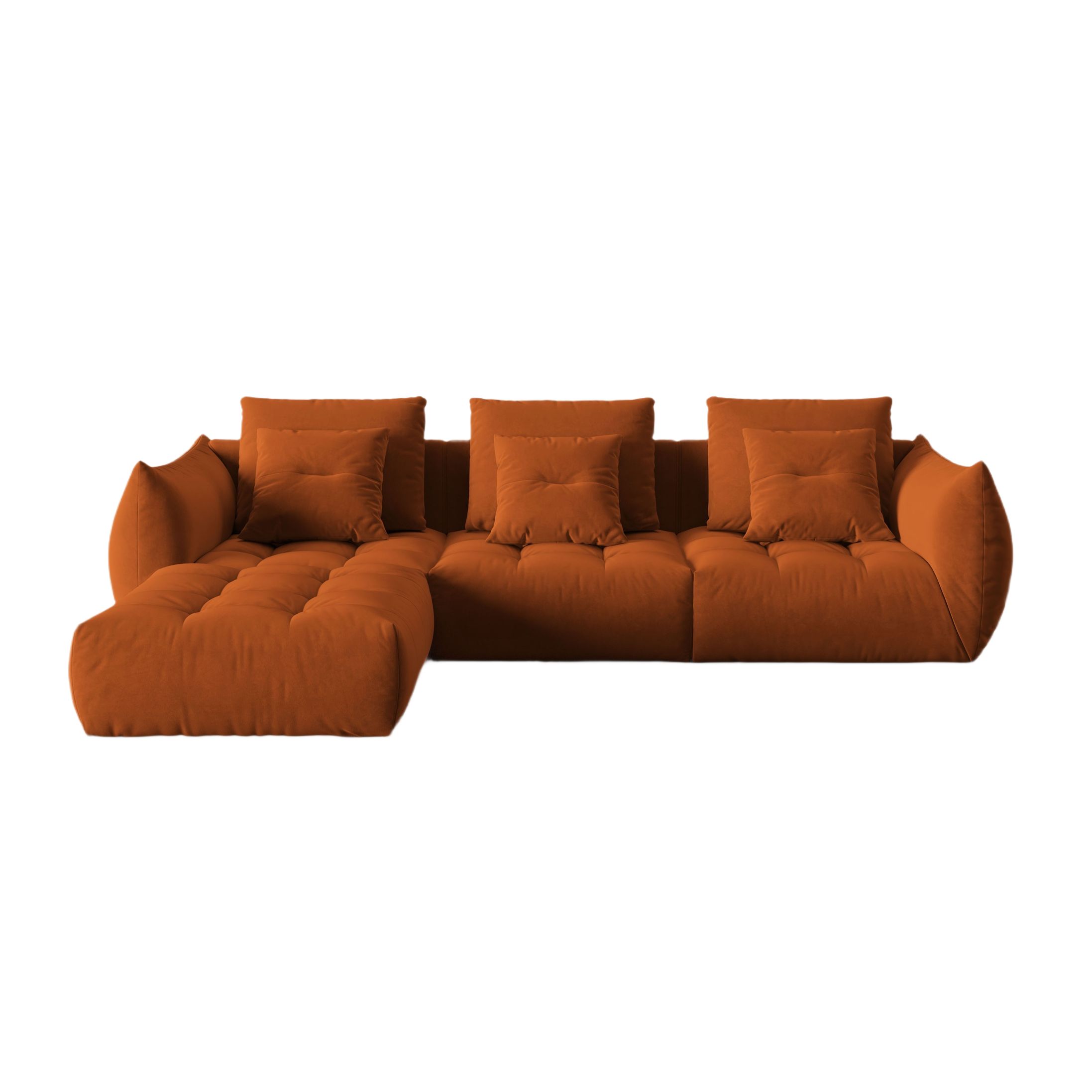 Narożnik aksamitny modułowy BLOOM terracotta