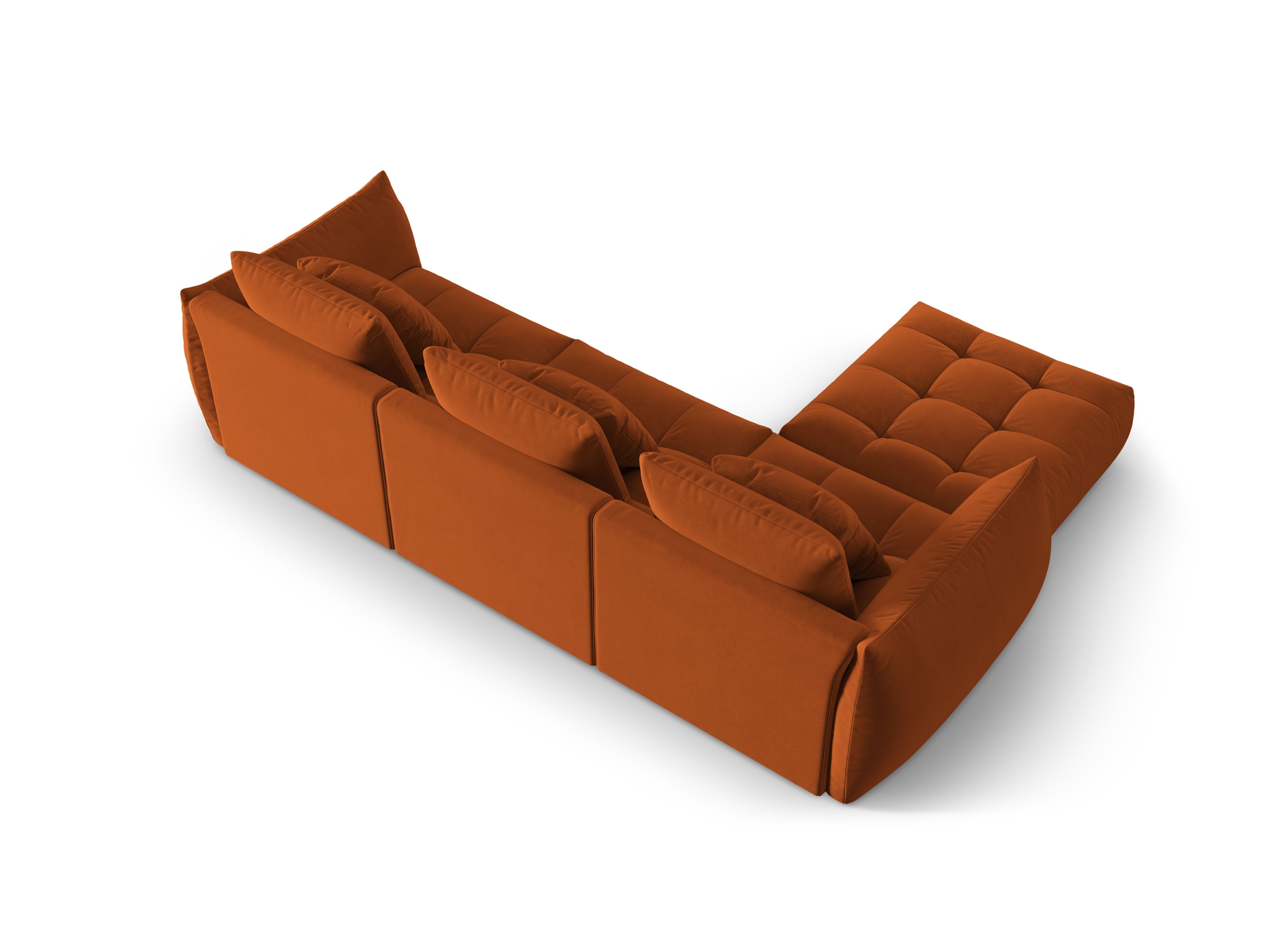 Narożnik aksamitny modułowy BLOOM terracotta