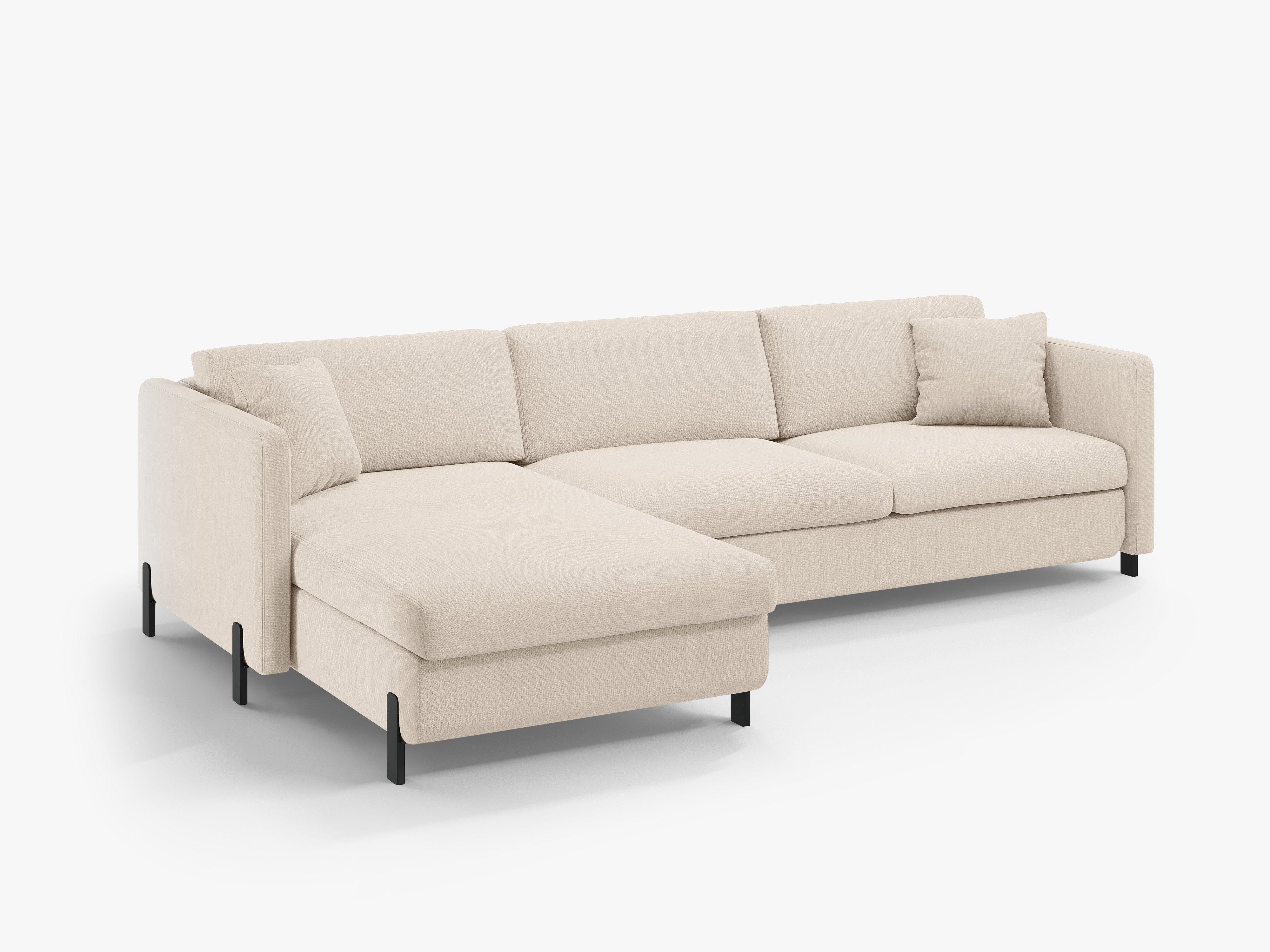 Linksecke Sofa mit Bettfunktion und Kiste, "Gloria", 5 Sitze, Beige, 280x170x80
In Europa gemacht