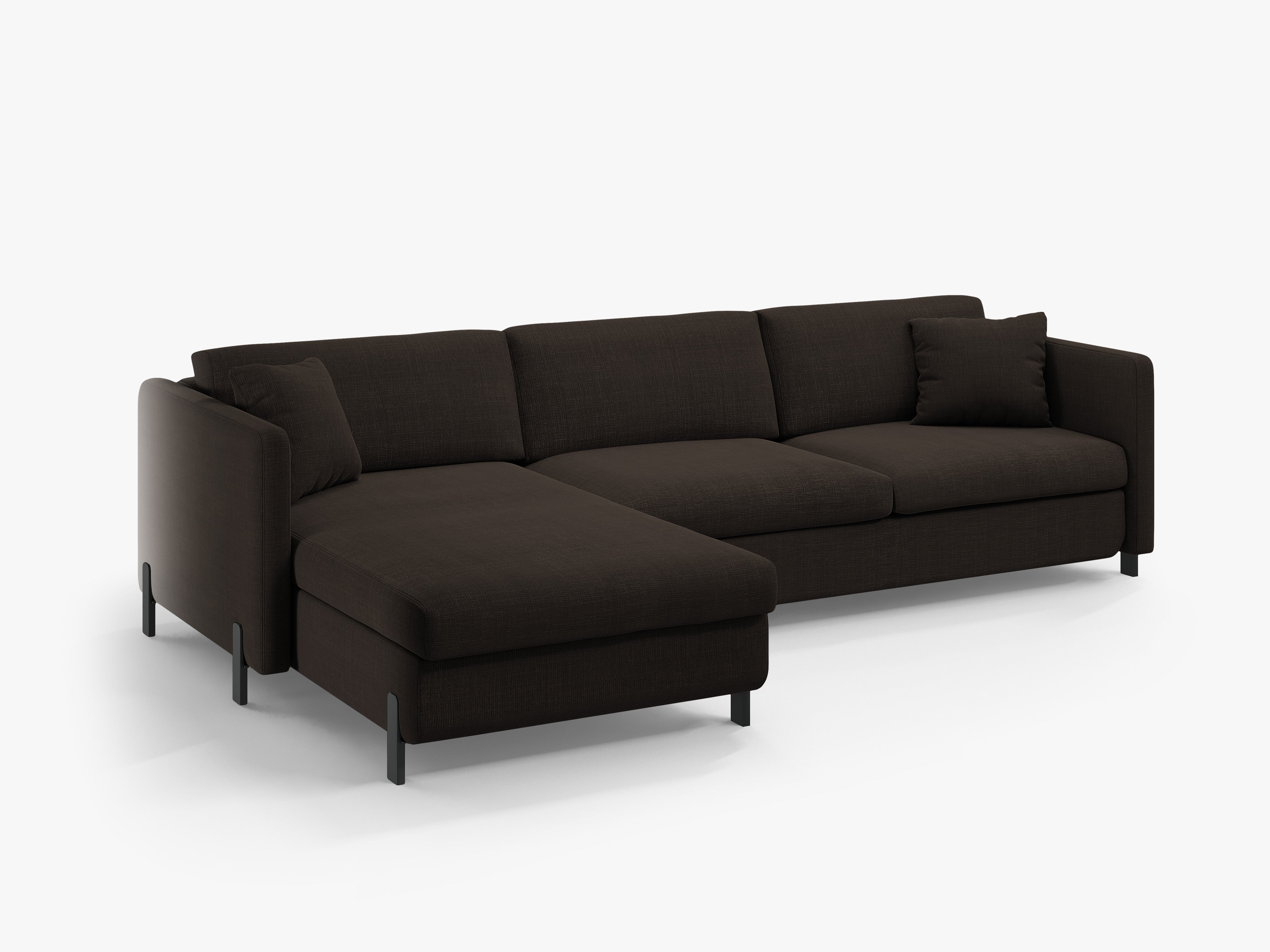 Linke Ecksofa mit Bettfunktion und Schachtel, "Gloria", 5 Sitze, Dunkelgrau, 280x170x80
In Europa gemacht
