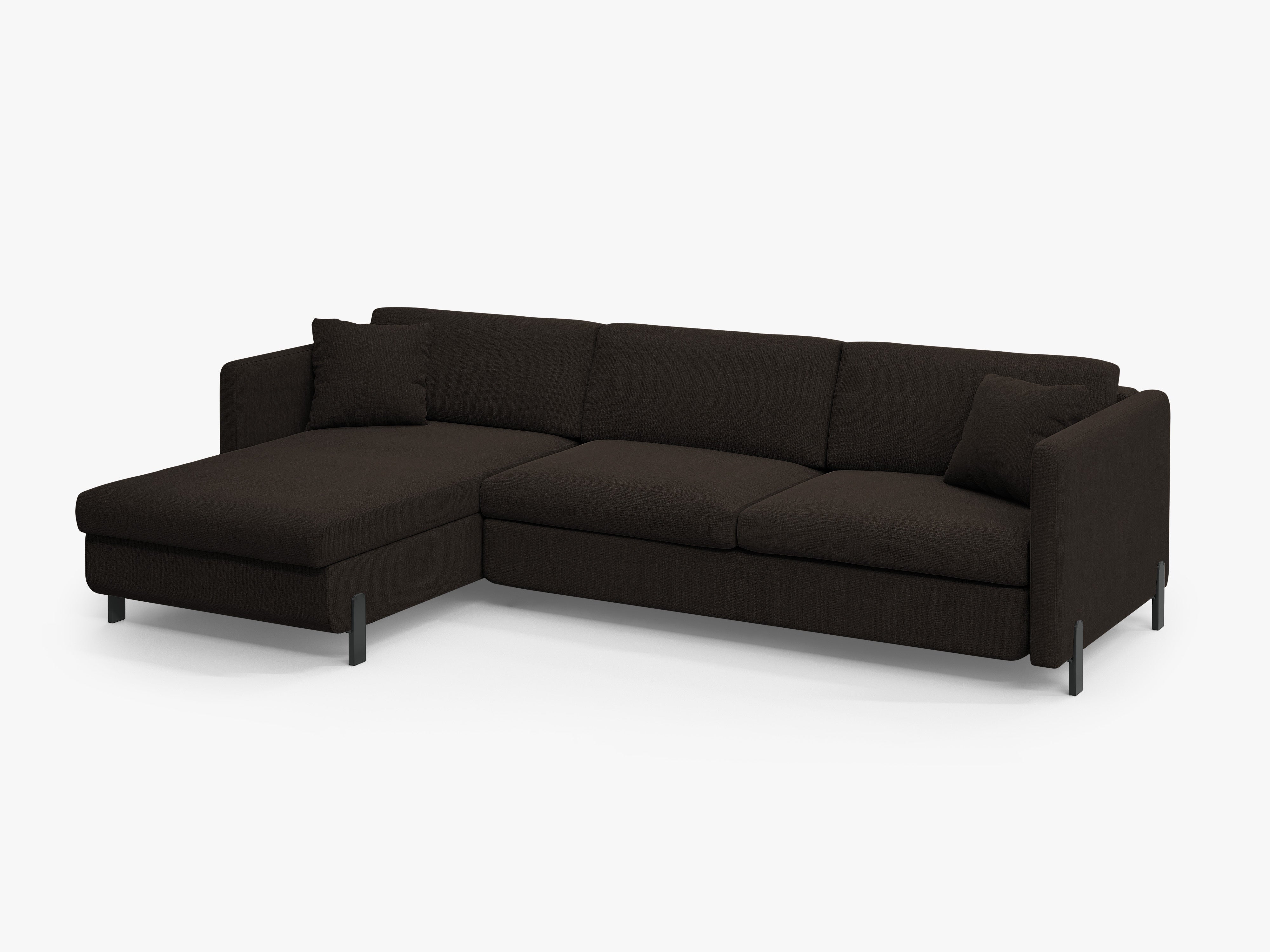 Linke Ecksofa mit Bettfunktion und Schachtel, "Gloria", 5 Sitze, Dunkelgrau, 280x170x80
In Europa gemacht