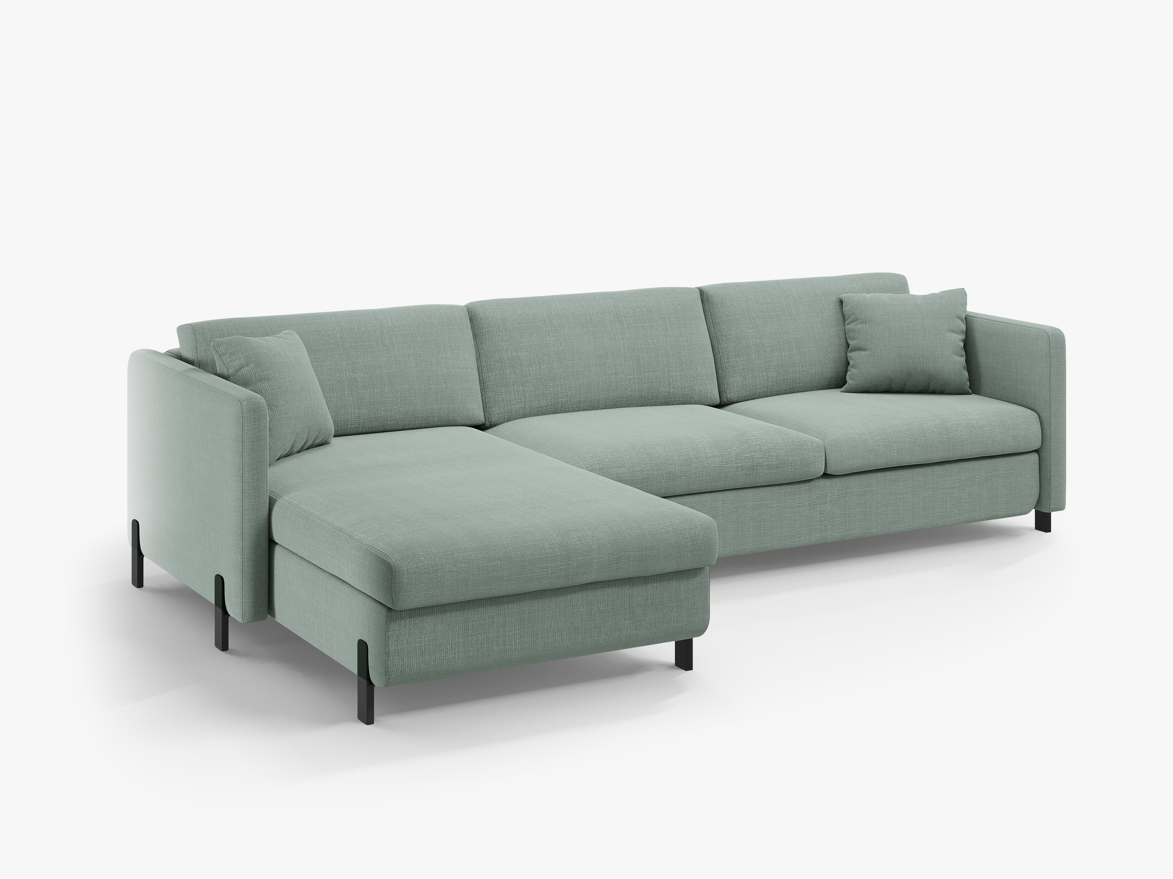 Linke Ecksofa mit Bettfunktion und Schachtel, "Gloria", 5 Sitze, Minze, 280x170x80
In Europa gemacht