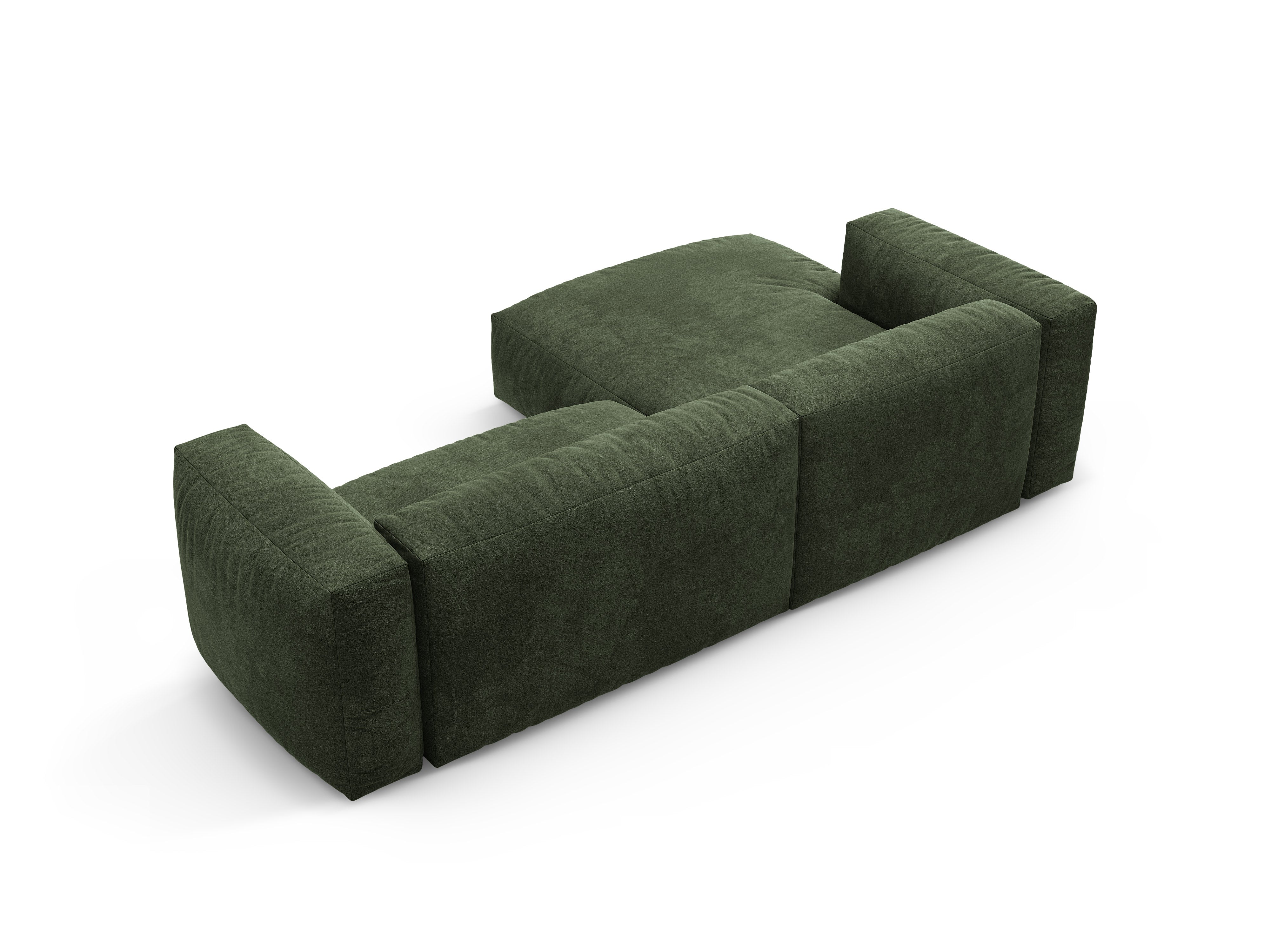 Samt-Ecksofa links mit Schlaffunktion MARTINA grün
