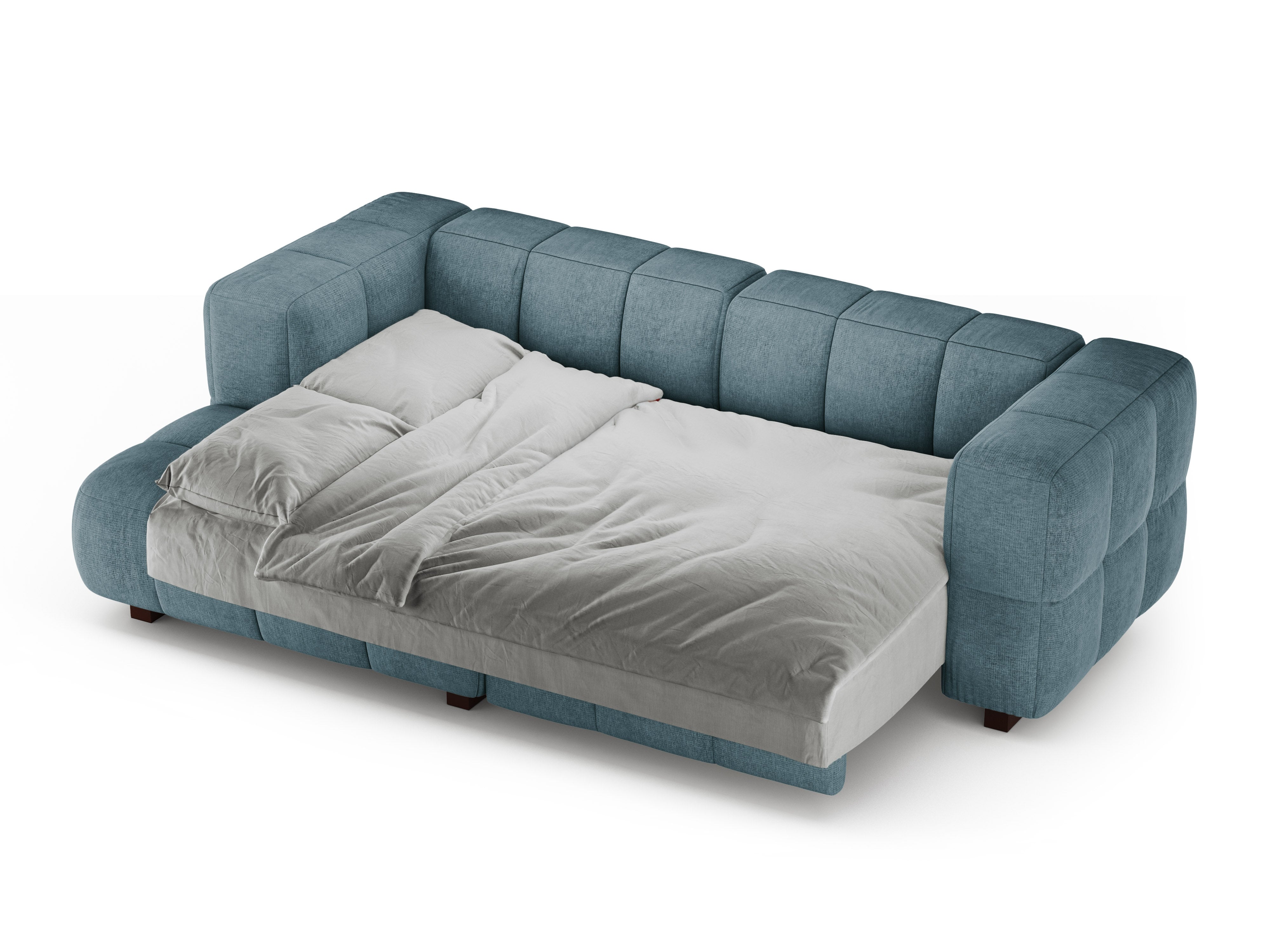 Left-facing corner sofa bed PUMA light blue