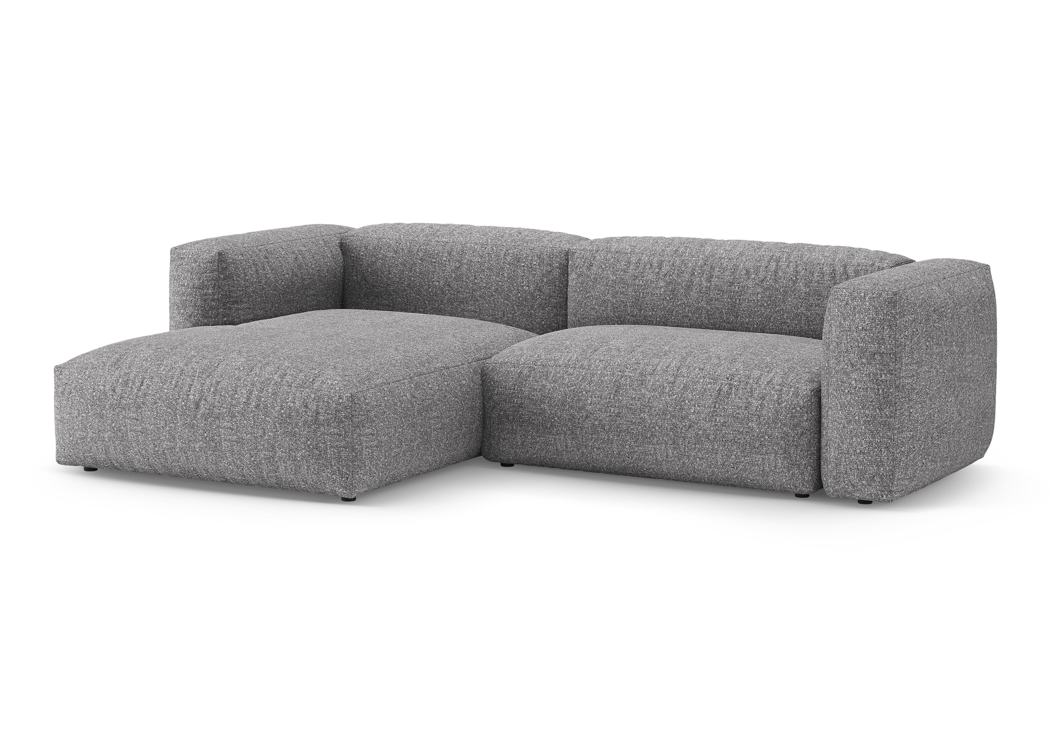 Narożnik lewostronny z funkcją spania MARTINA grafitowy boucle