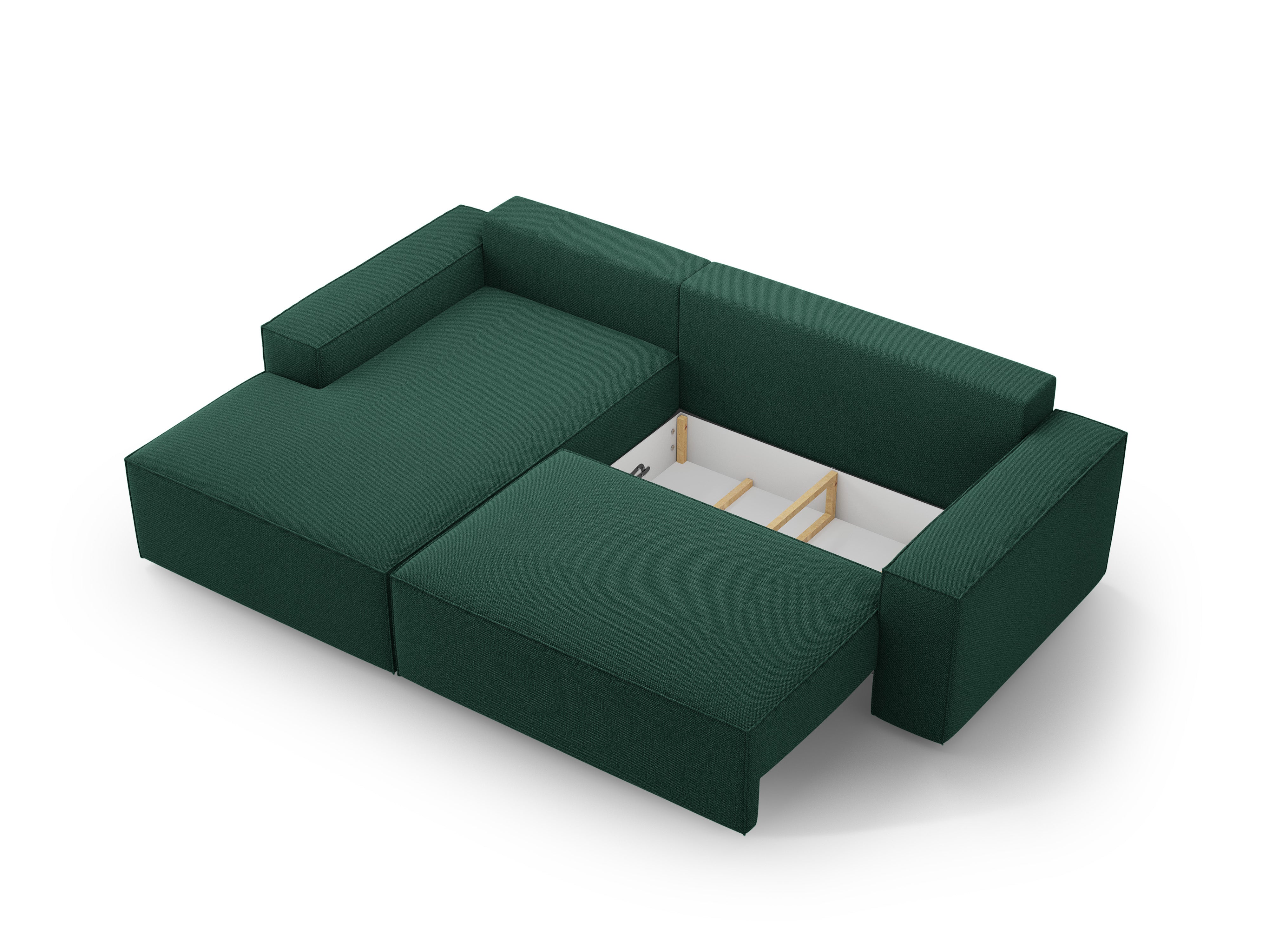 Ecksofa links mit Schlaffunktion JODIE grün