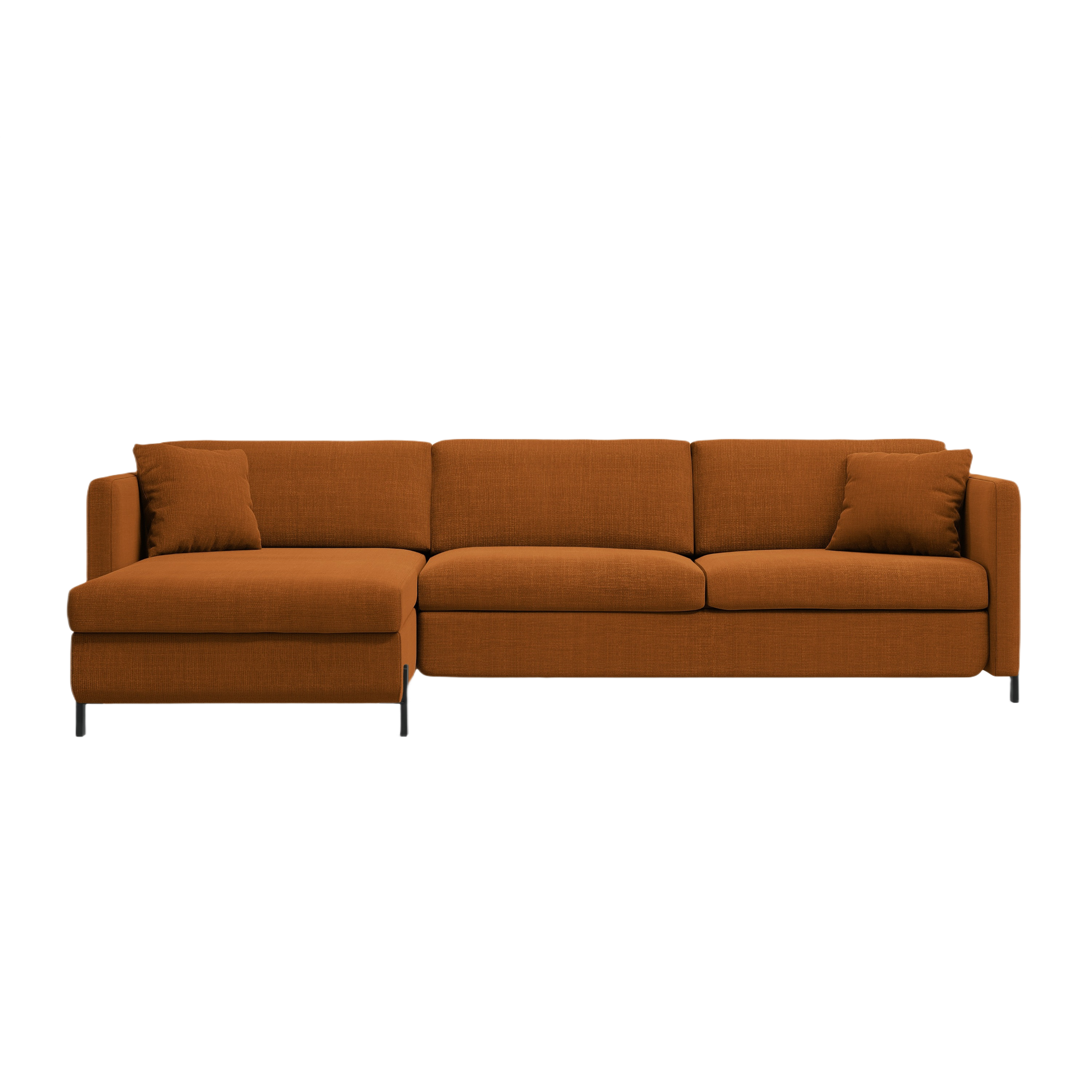 Linke Ecksofa mit Bettfunktion und Kiste, "Gloria", 4 Sitze, Ziegel, 260x170x80
In Europa gemacht