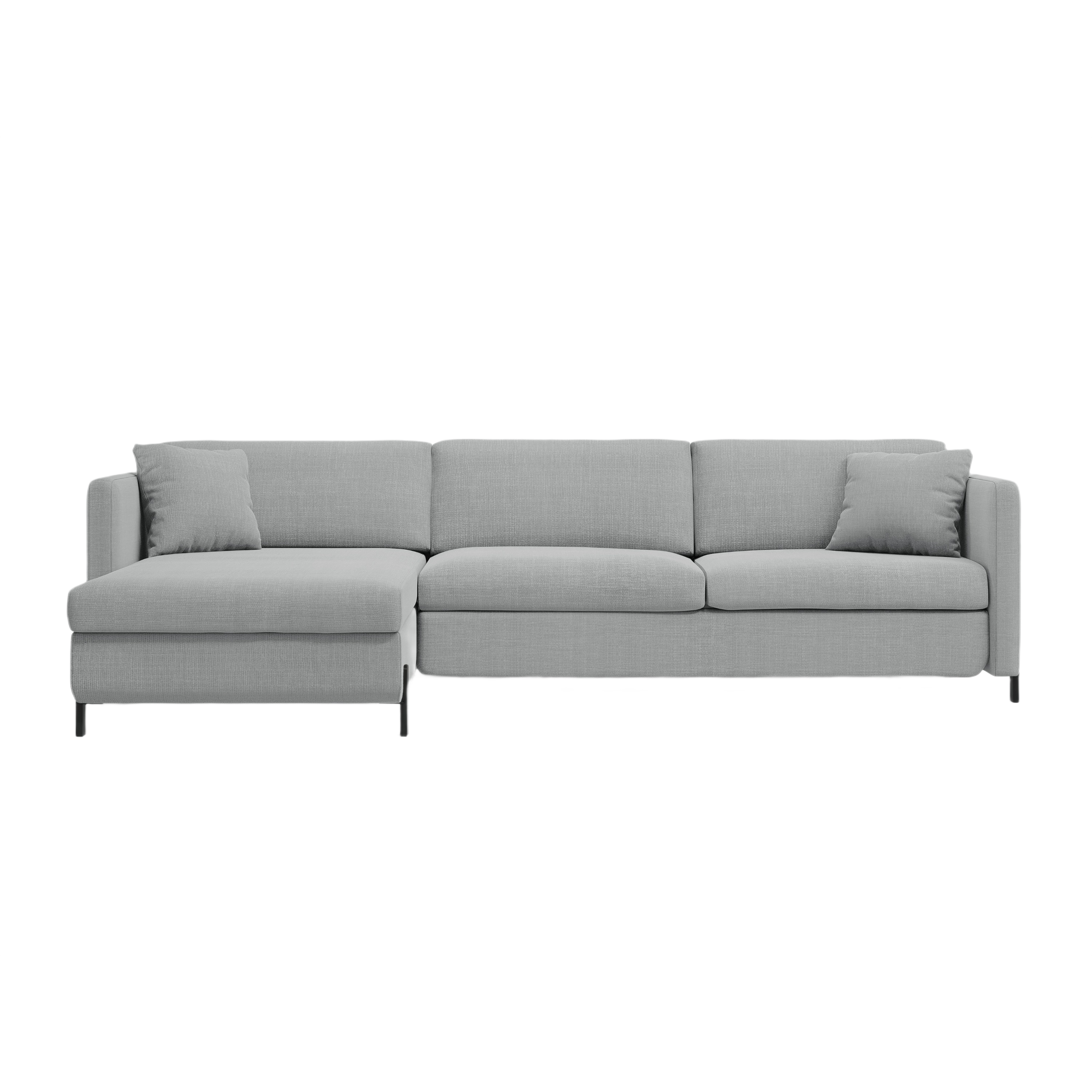 Linke Ecksofa mit Bettfunktion und Schachtel, "Gloria", 4 Sitze, hellgrau, 260x170x80
In Europa gemacht