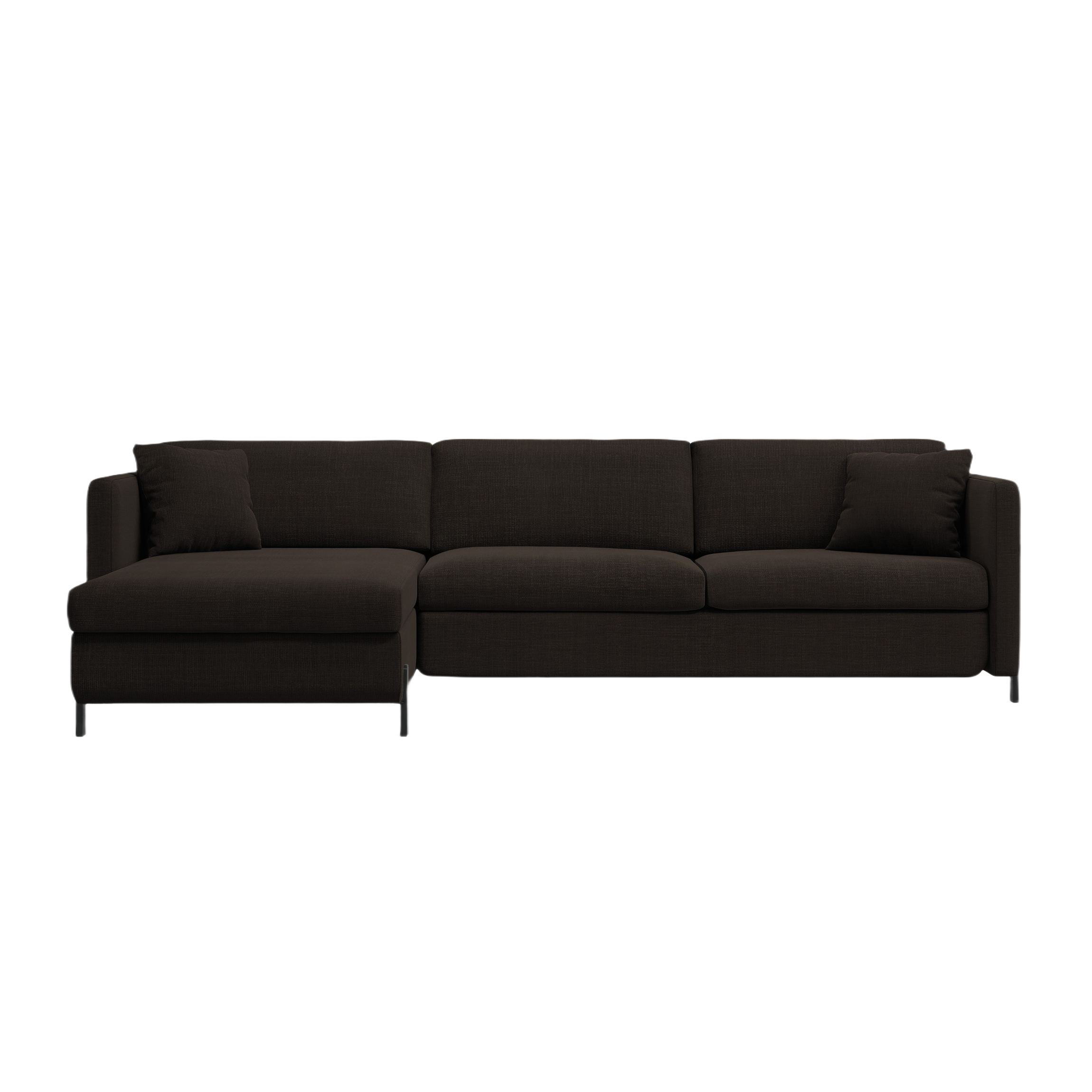 Linke Ecksofa mit Bettfunktion und Schachtel, "Gloria", 4 Sitze, Dunkelgrau, 260x170x80
In Europa gemacht