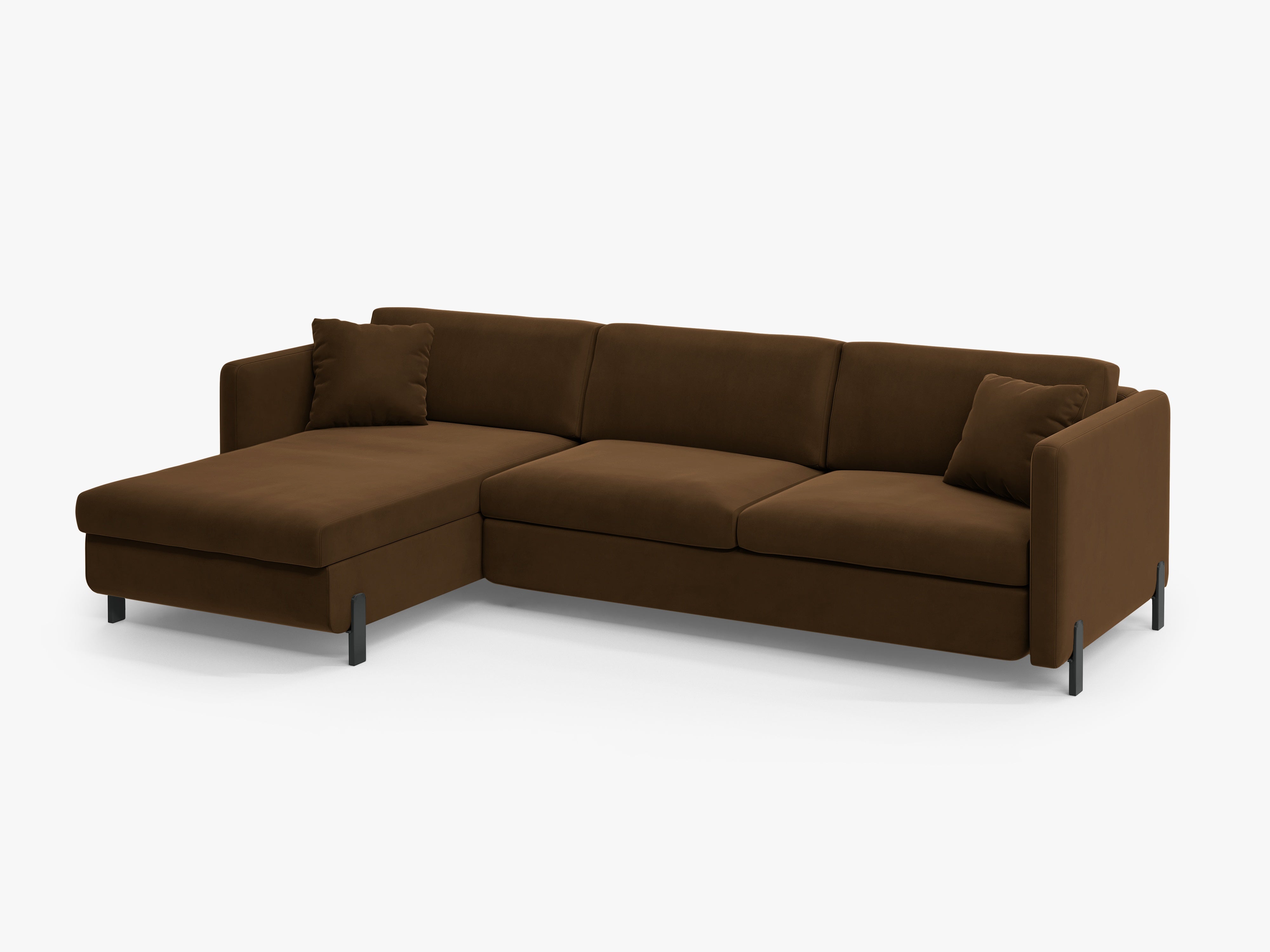 Velvet Linksecke Sofa mit Bettfunktion, "Gloria", 4 Sitze, Schokolade, 260x170x80
In Europa gemacht