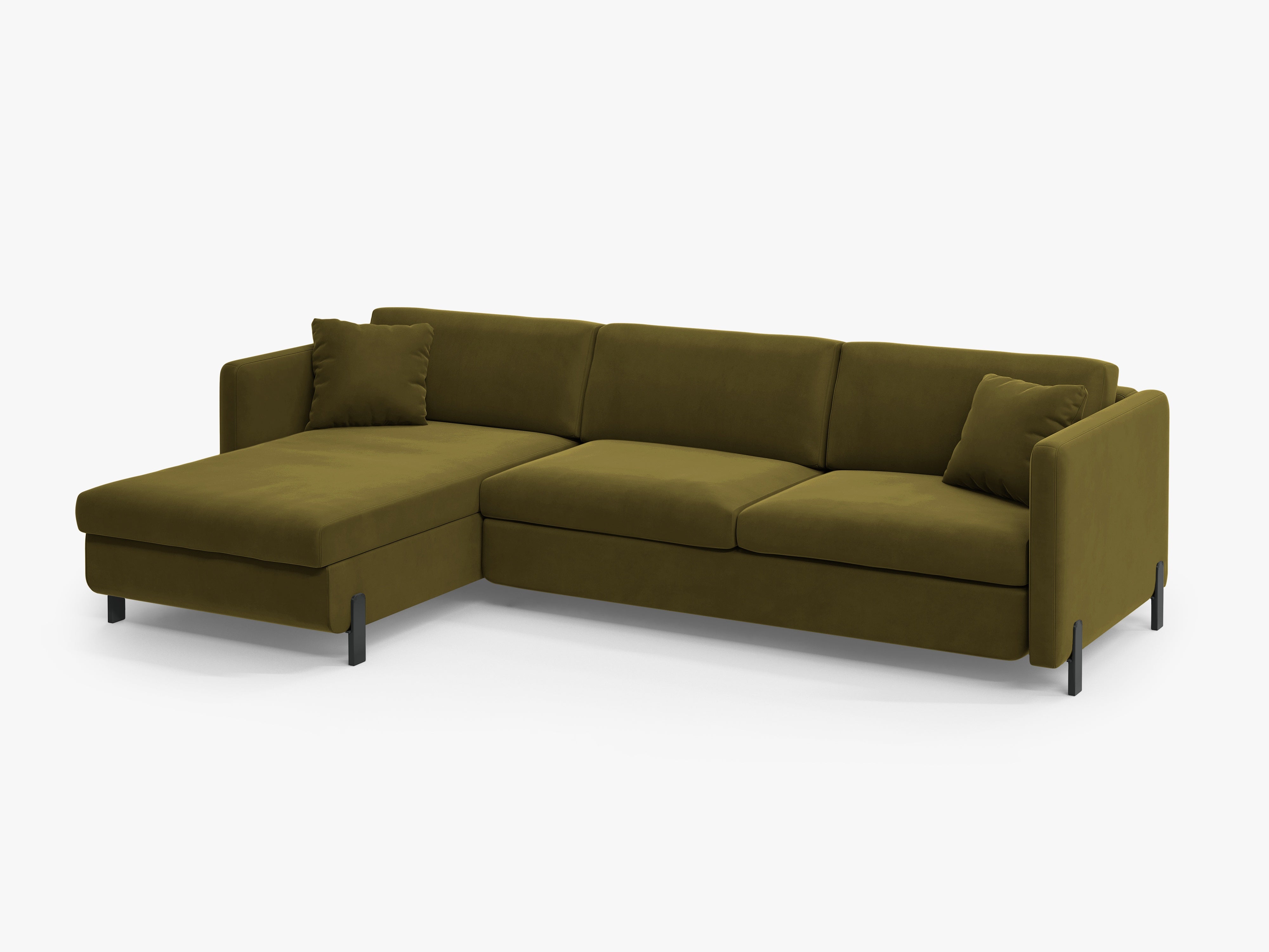 Velvet Linksecke Sofa mit Bettfunktion, "Gloria", 4 Sitze, Grün, 260x170x80
In Europa gemacht