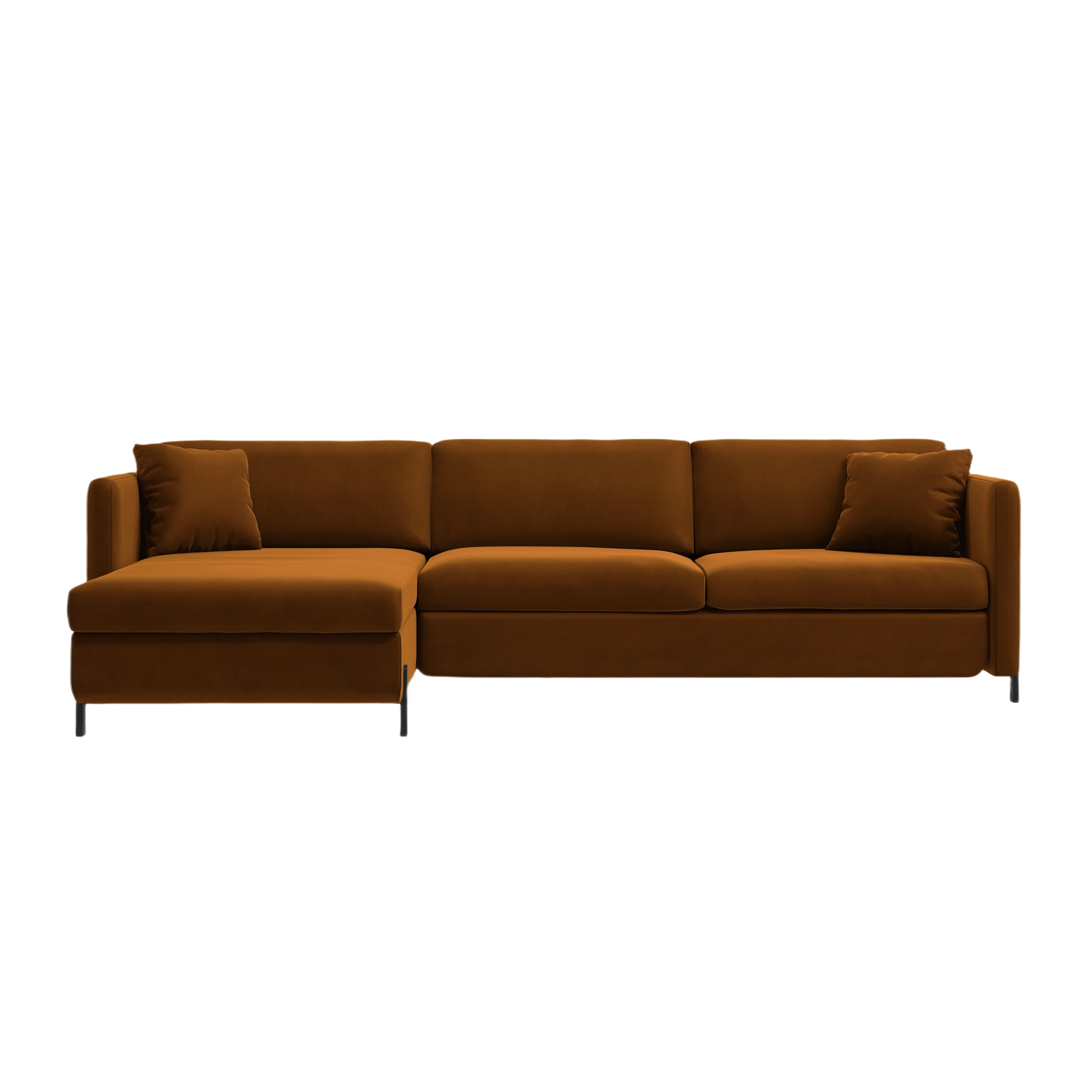 Velvet Linksecke Sofa mit Bettfunktion, "Gloria", 4 Sitze, braun, 260x170x80
In Europa gemacht