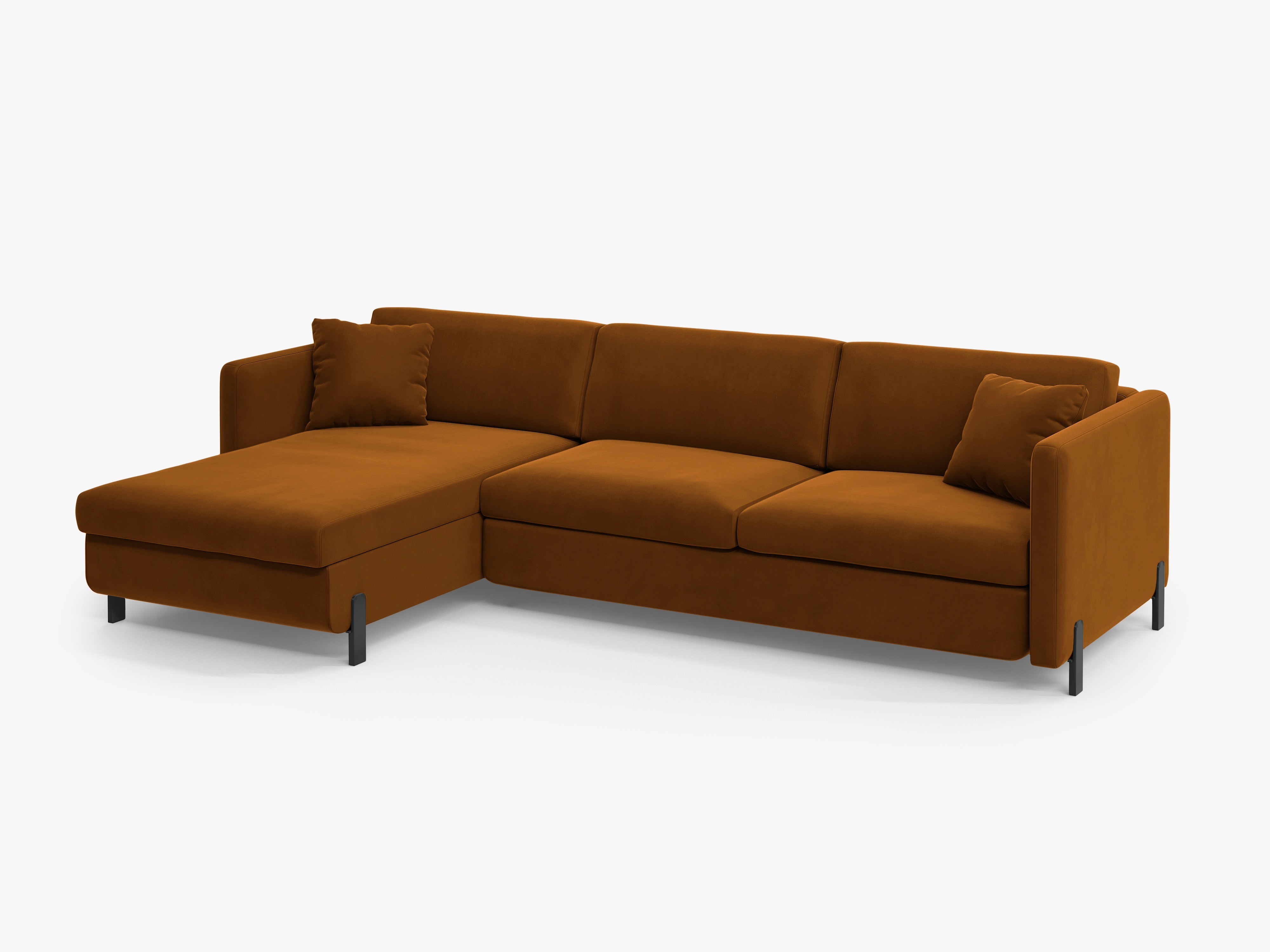 Velvet Linksecke Sofa mit Bettfunktion, "Gloria", 4 Sitze, braun, 260x170x80
In Europa gemacht
