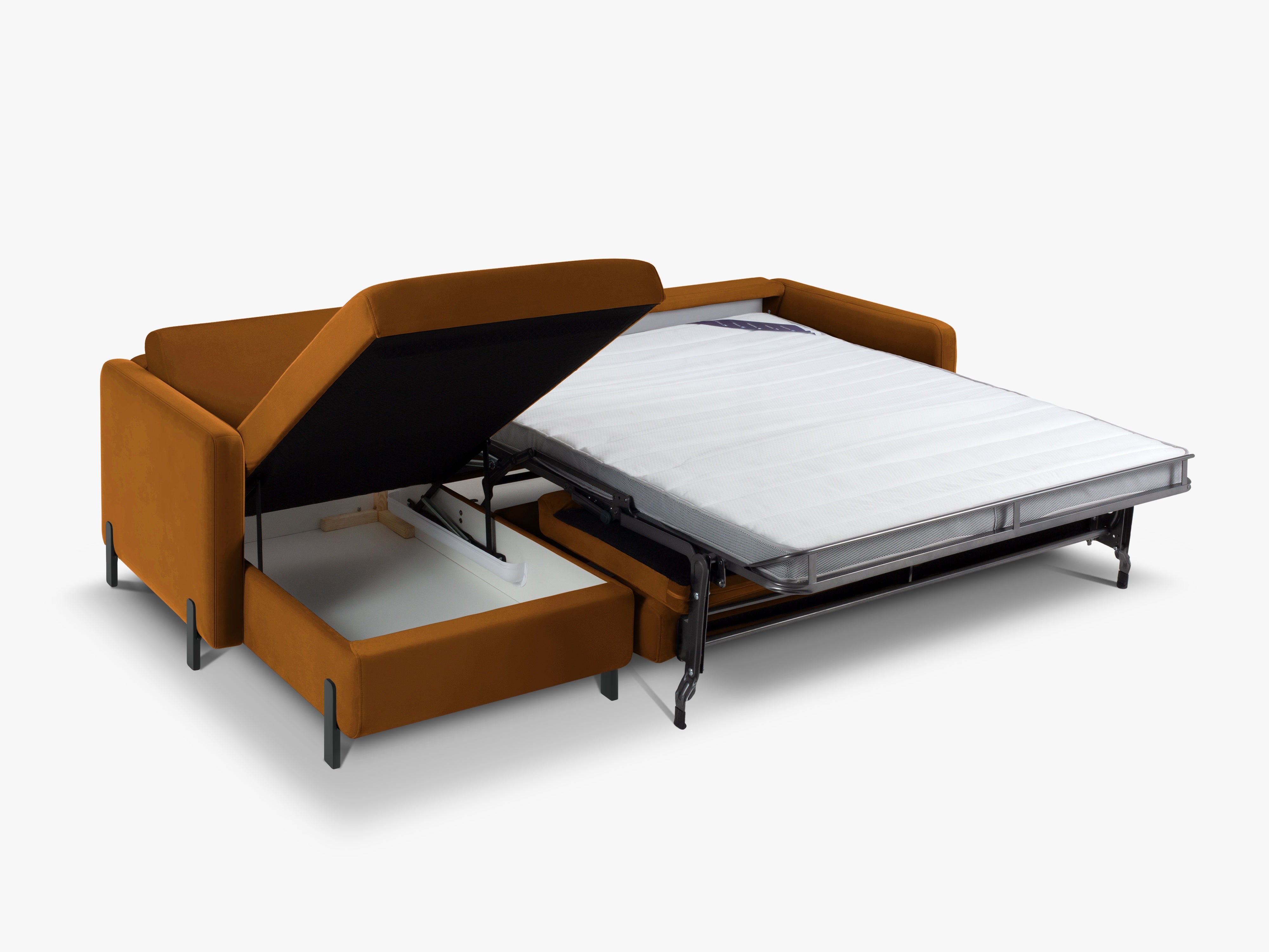 Velvet Linksecke Sofa mit Bettfunktion, "Gloria", 4 Sitze, braun, 260x170x80
In Europa gemacht