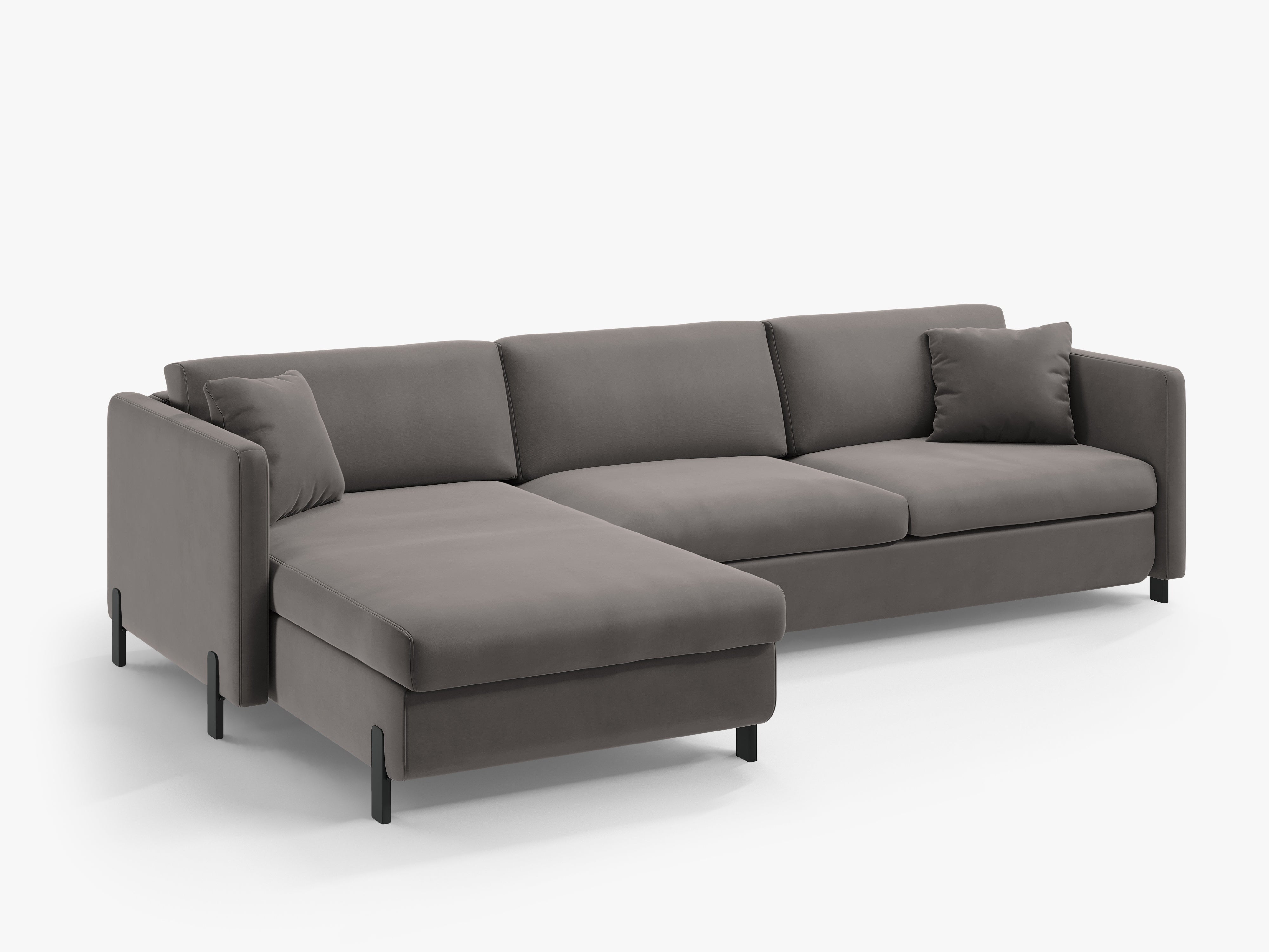Velvet Linksecke Sofa mit Bettfunktion, "Gloria", 4 Sitze, Grau, 260x170x80
In Europa gemacht
