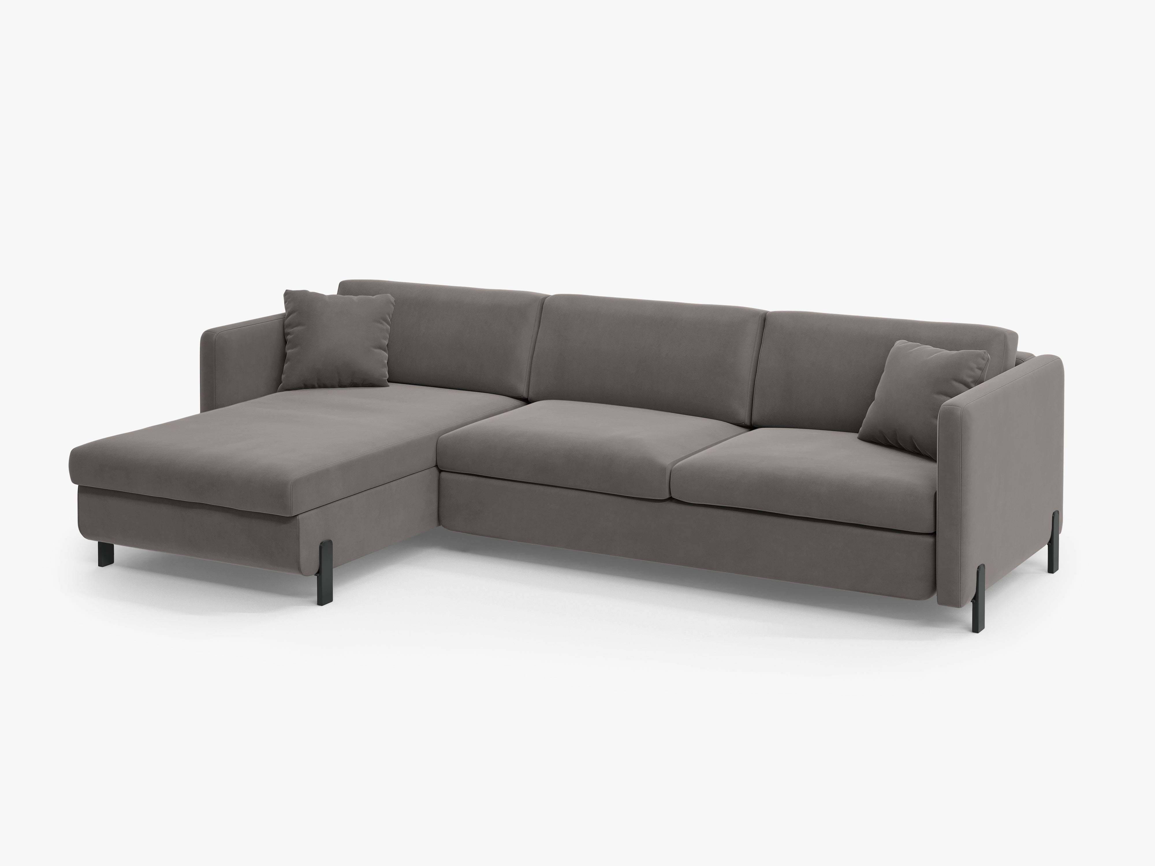 Velvet Linksecke Sofa mit Bettfunktion, "Gloria", 4 Sitze, Grau, 260x170x80
In Europa gemacht