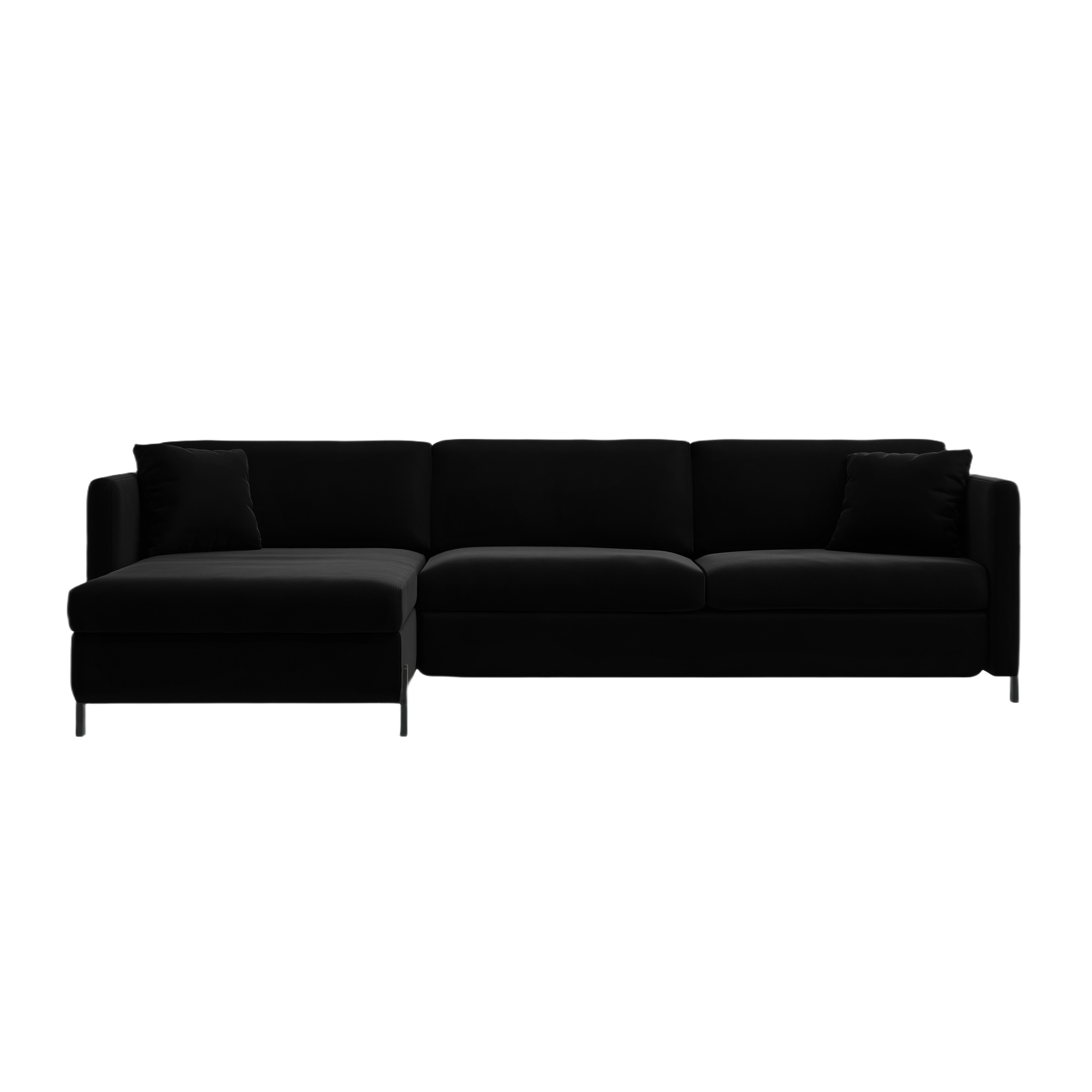 Velvet Linksecke Sofa mit Bettfunktion, "Gloria", 4 Sitze, schwarz, 260x170x80
In Europa gemacht