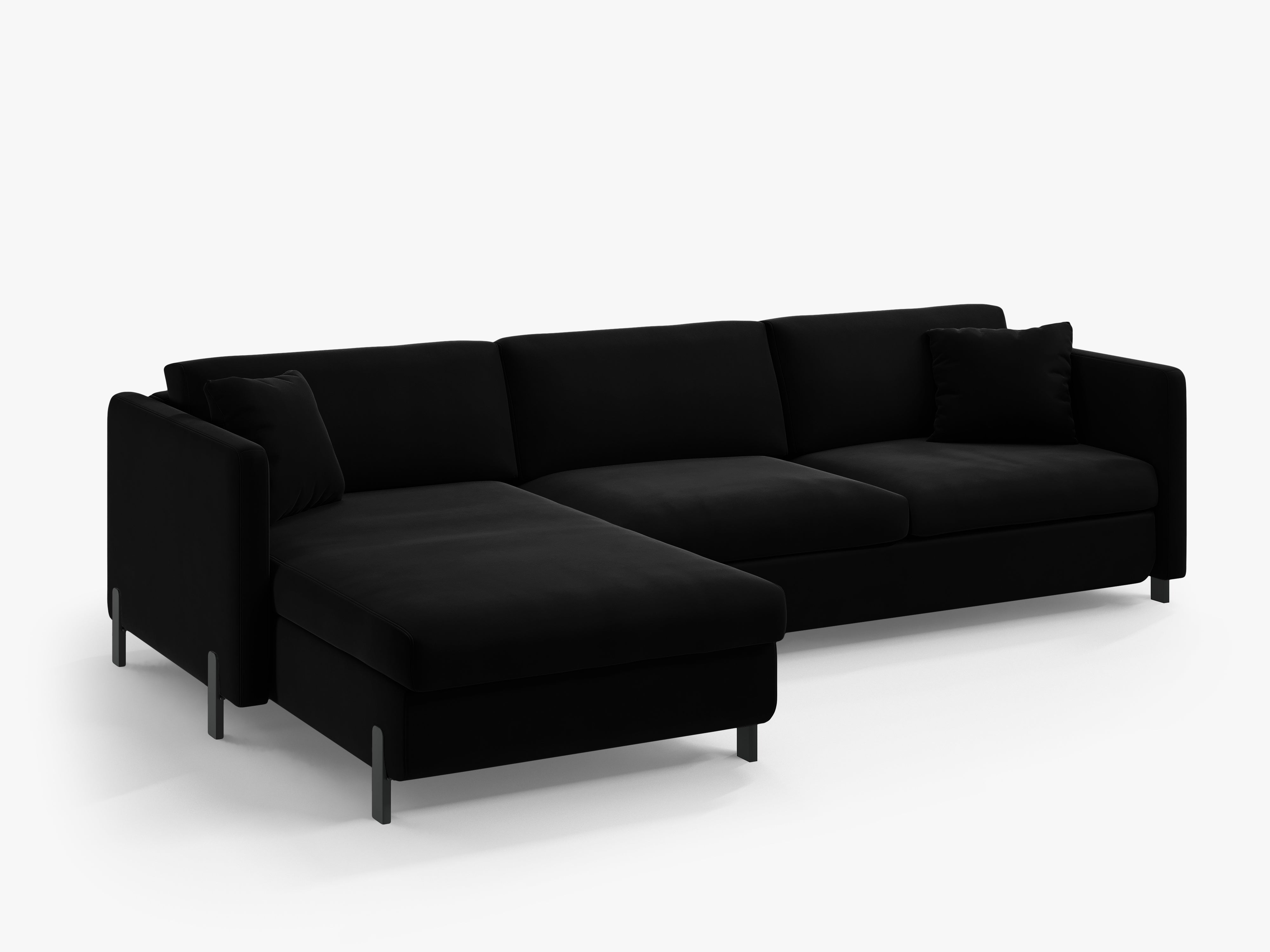 Velvet Linksecke Sofa mit Bettfunktion, "Gloria", 4 Sitze, schwarz, 260x170x80
In Europa gemacht