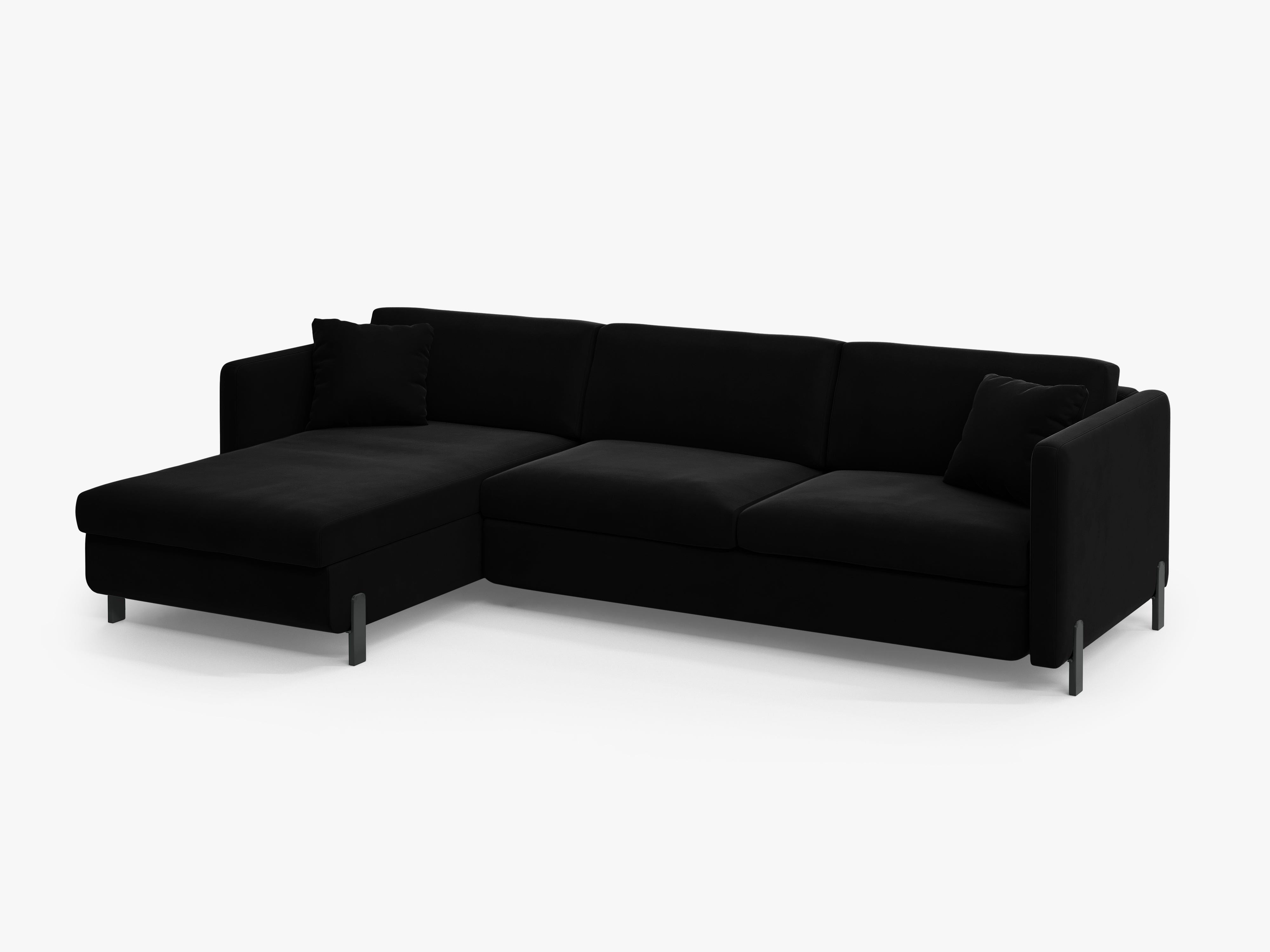 Velvet Linksecke Sofa mit Bettfunktion, "Gloria", 4 Sitze, schwarz, 260x170x80
In Europa gemacht