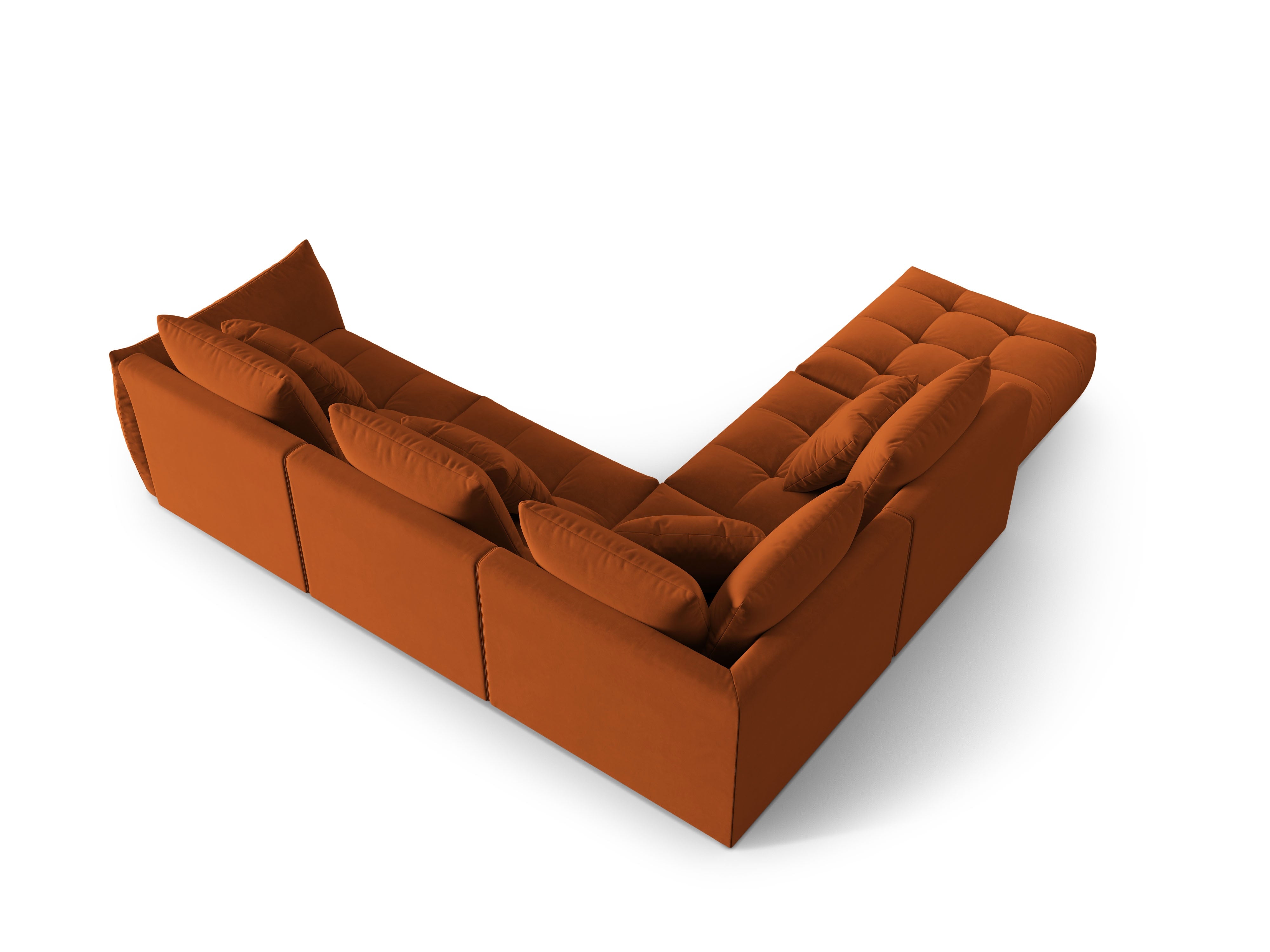 Narożnik aksamitny modułowy 4-osobowy lewostronny BLOOM terracotta