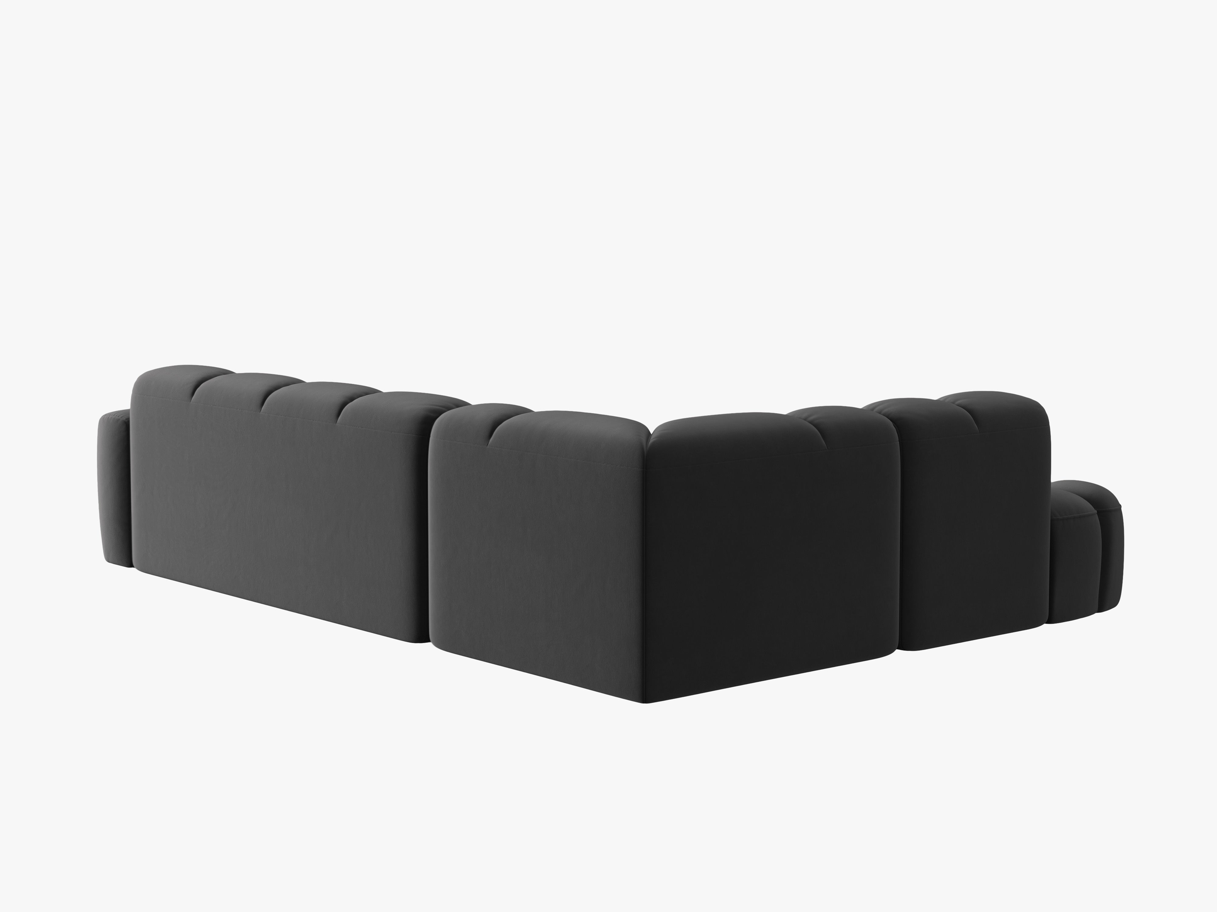 Sofa narożna aksamitna lewostronna LISA ciemnoszary