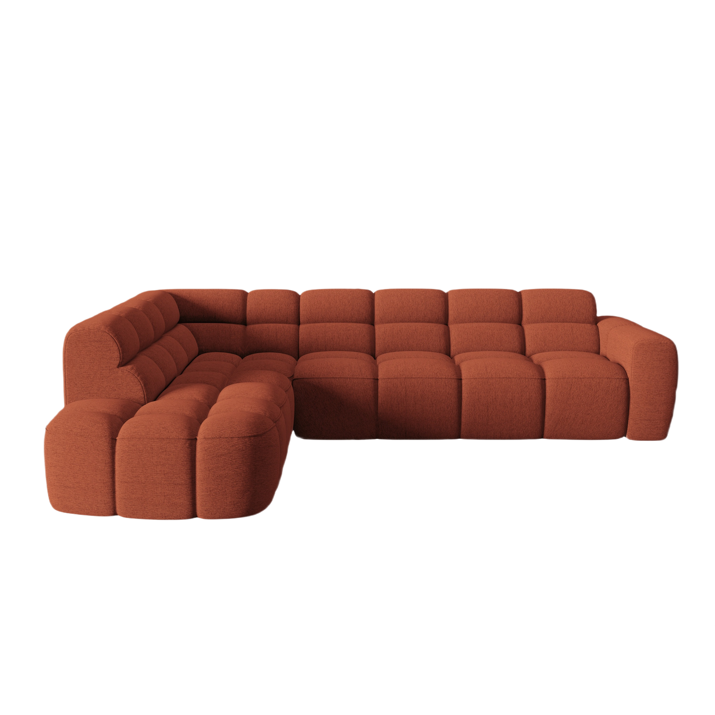 Sofa narożna lewostronna LISA terracotta szenil
