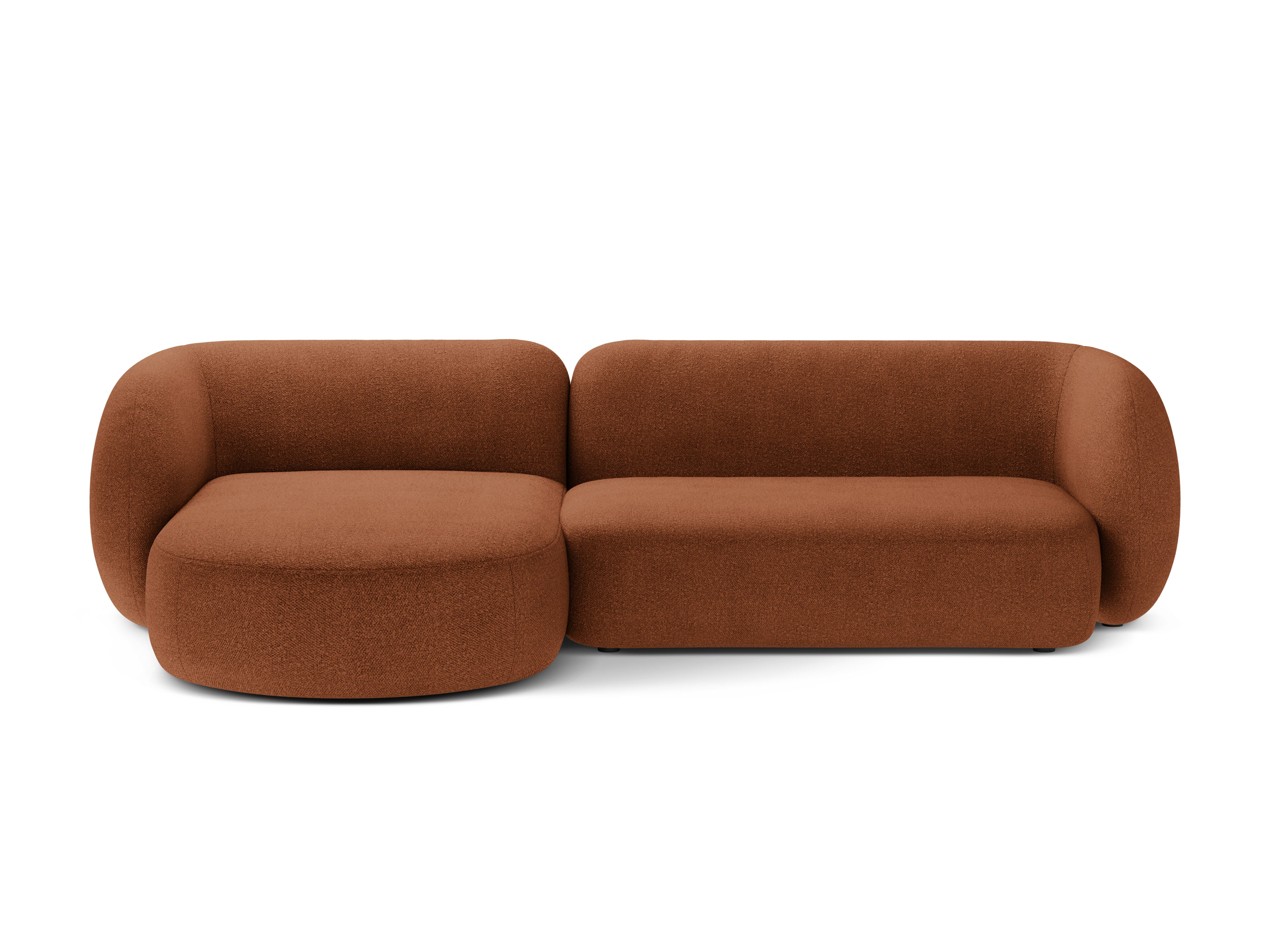 Linksseitiges 3-Sitzer-Sofa KATE terracotta Boucle