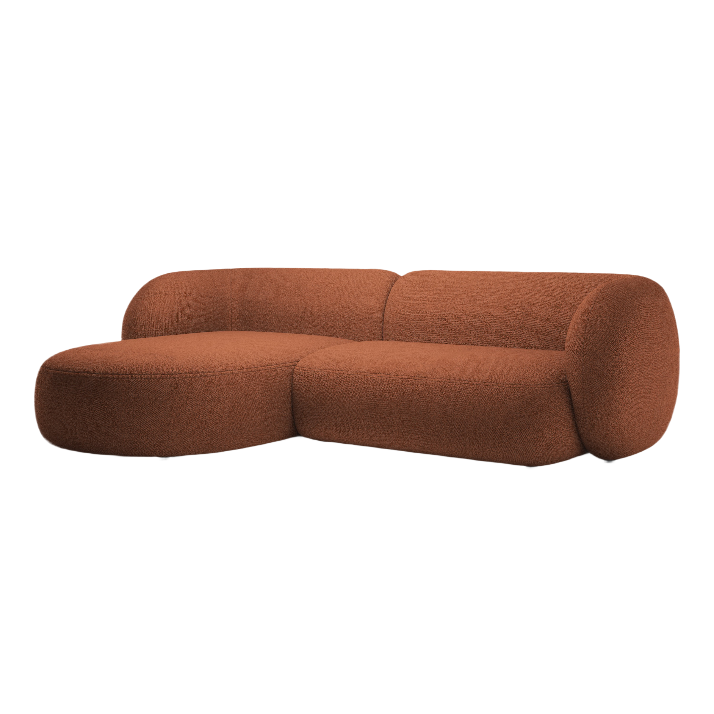 Narożnik lewostronny 3-osobowy KATE terracotta boucle